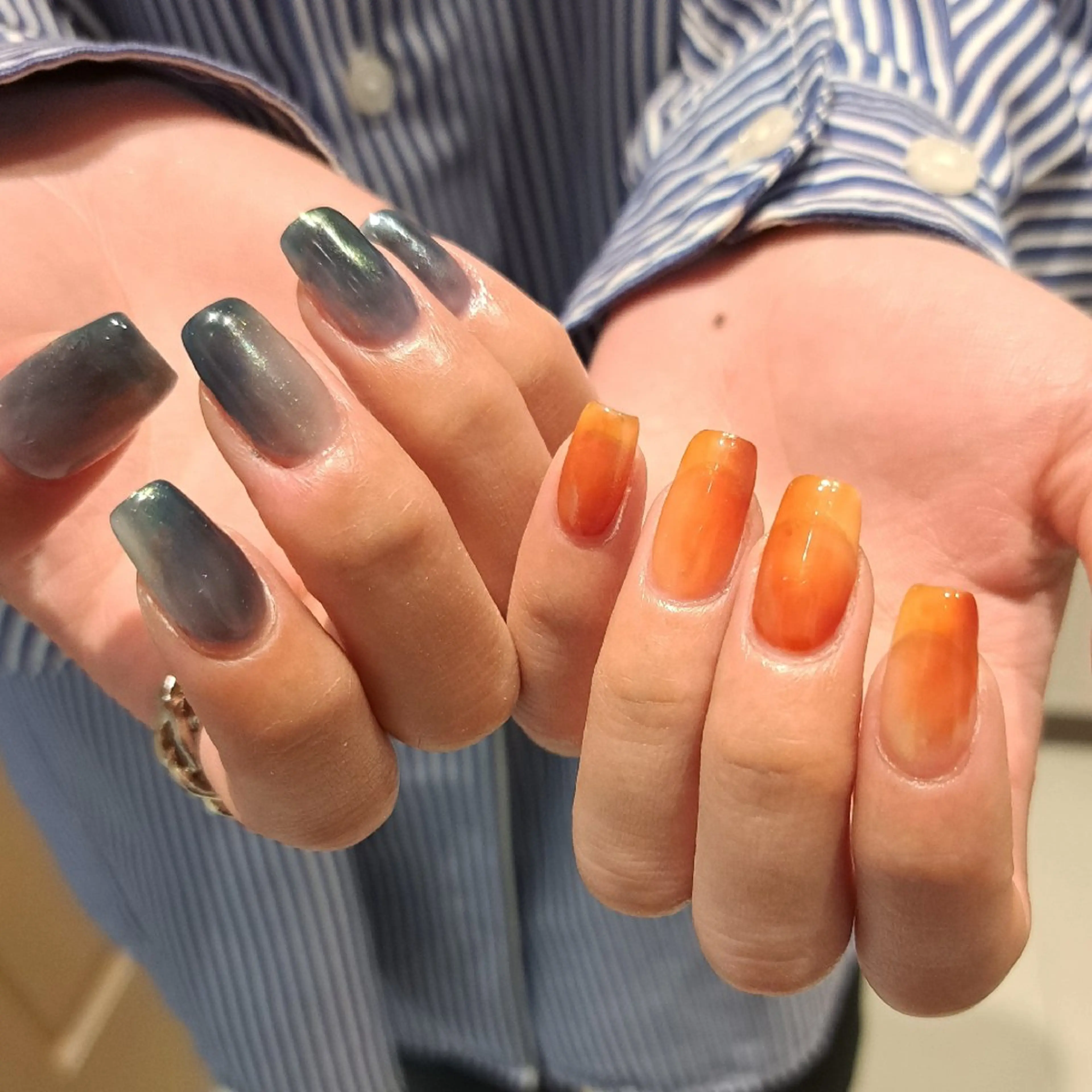 ネイル アートネイル オーロラネイル ジェルネイル ミラーネイル 持ち込み ハンドネイル Nail mood デザイン持ち込みokのネイルデザイン