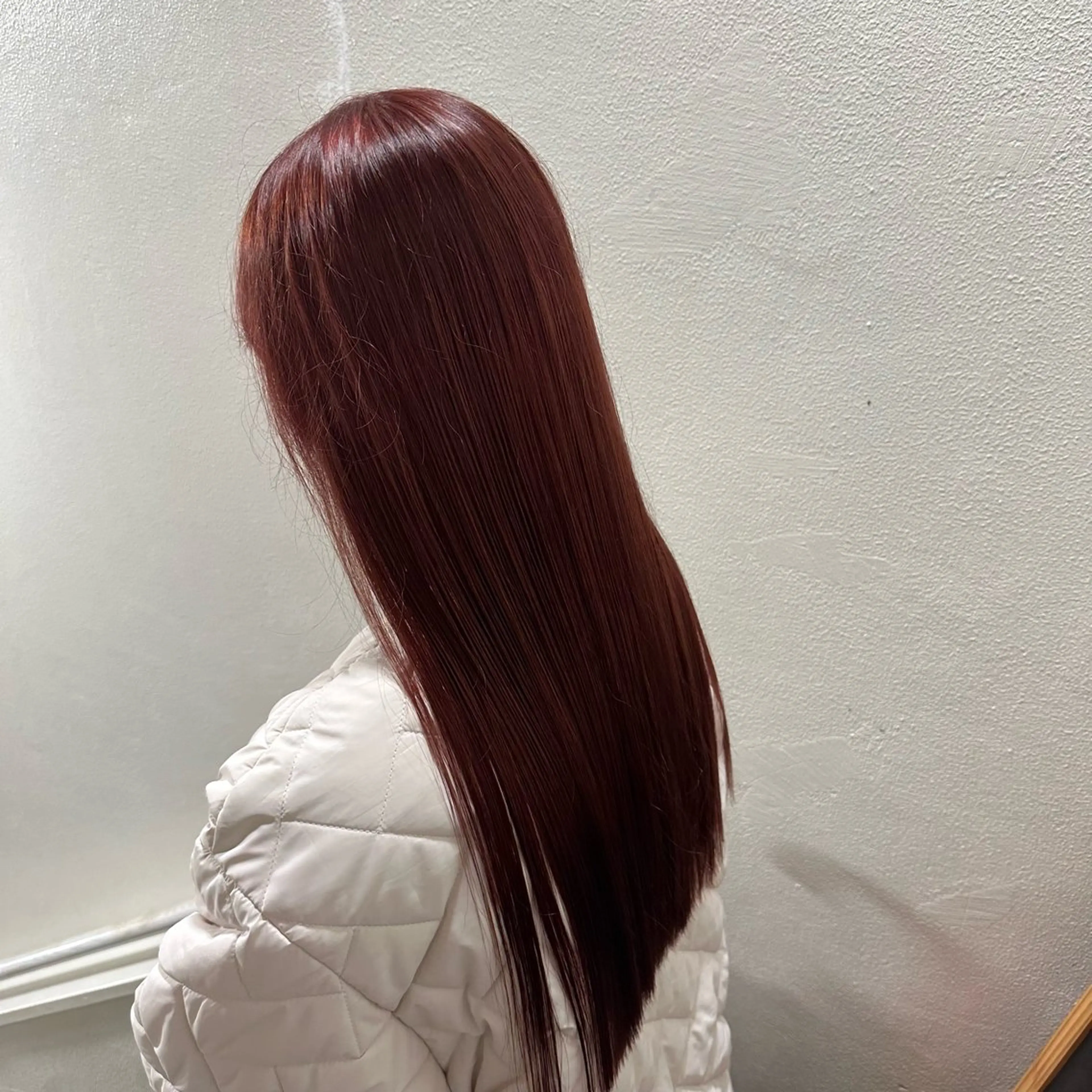 ロング カラー ボルドーカラー オレンジ ヘアカラー トリートメント Saya/透明感/ カラーリストのヘアスタイル