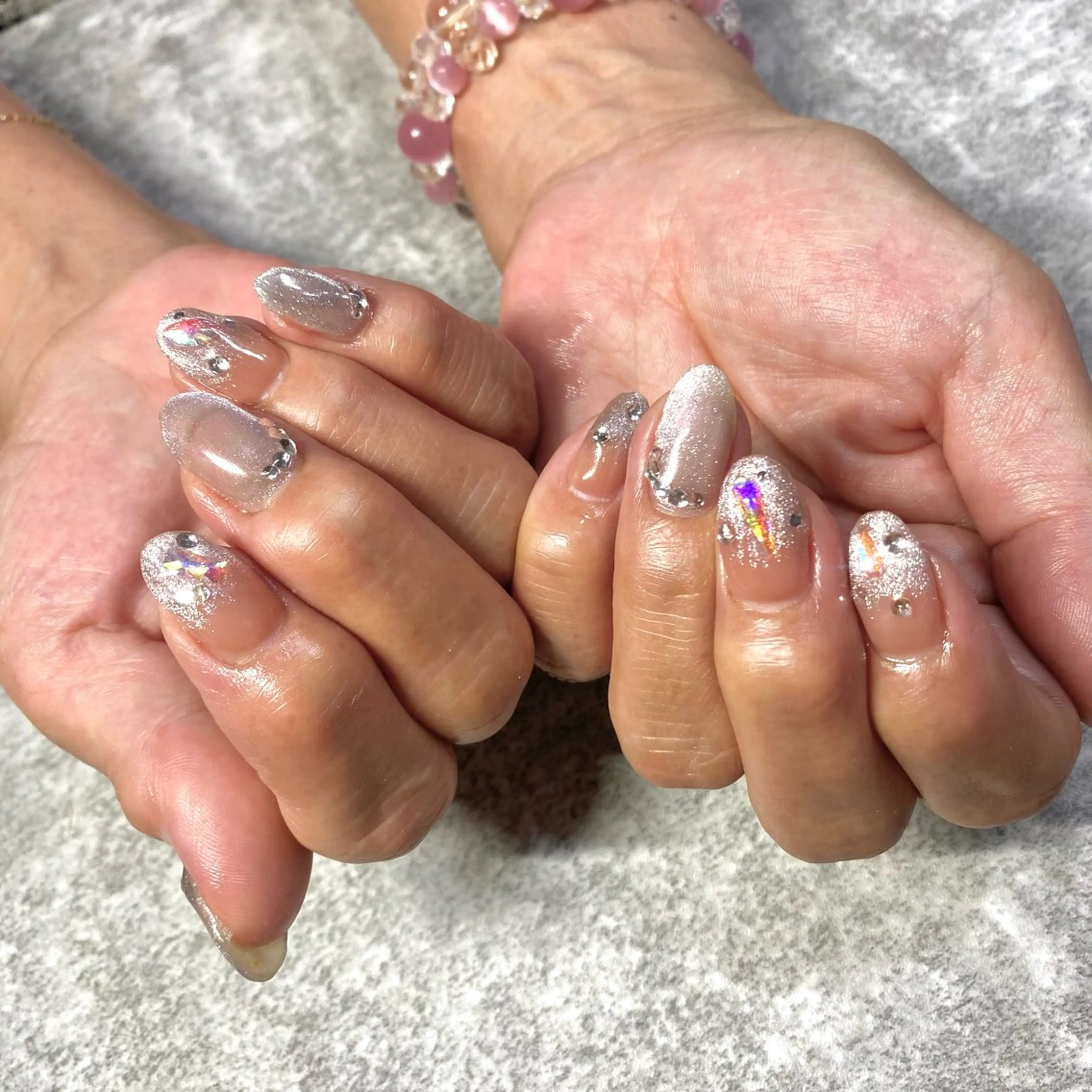 ネイル 氷ネイル・うるうるネイル マグネットネイル ストーンネイル ハンドネイル ★Rinail... .のネイルデザイン