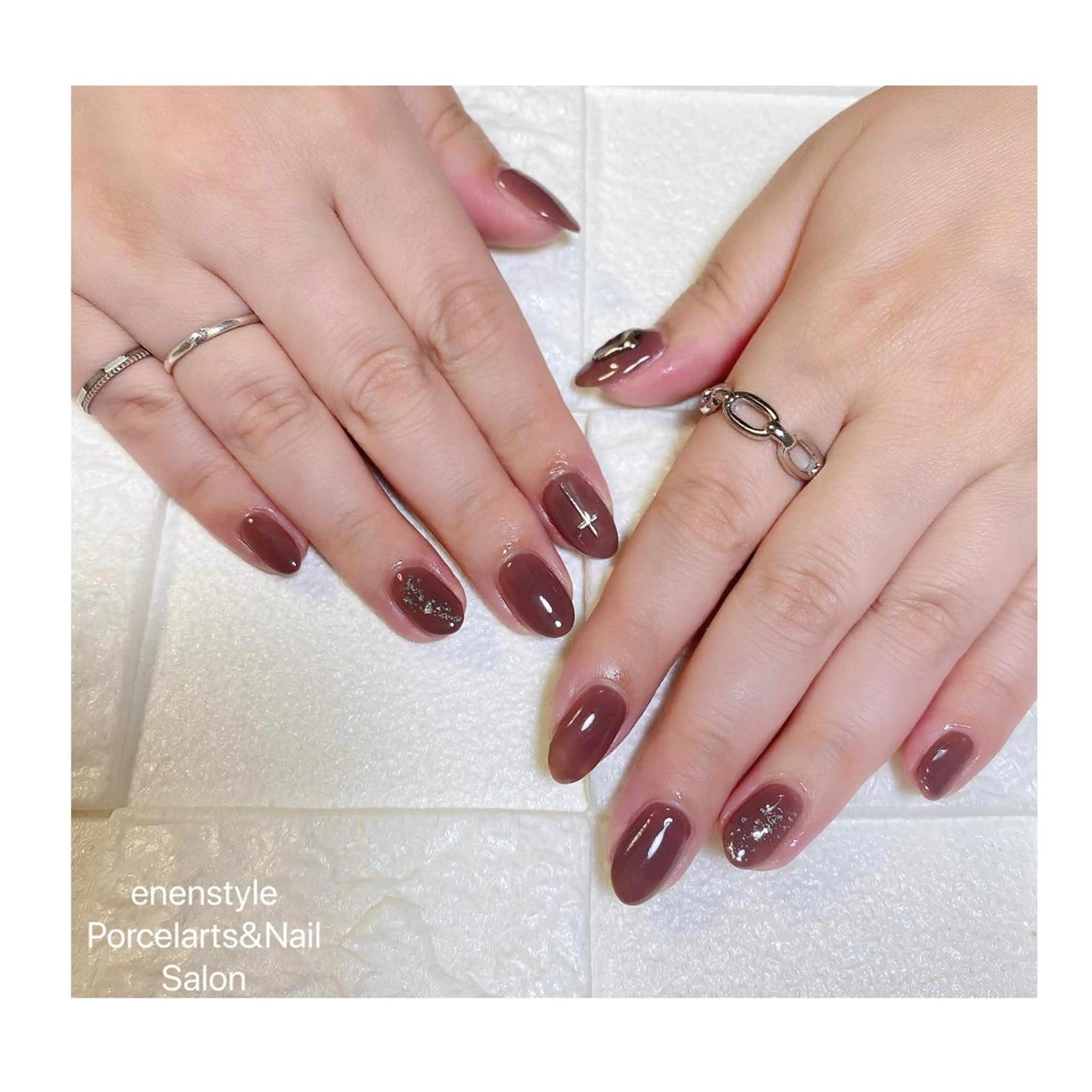 ミディアム ネイル ハンドネイル 👑enen style👑のネイルデザイン