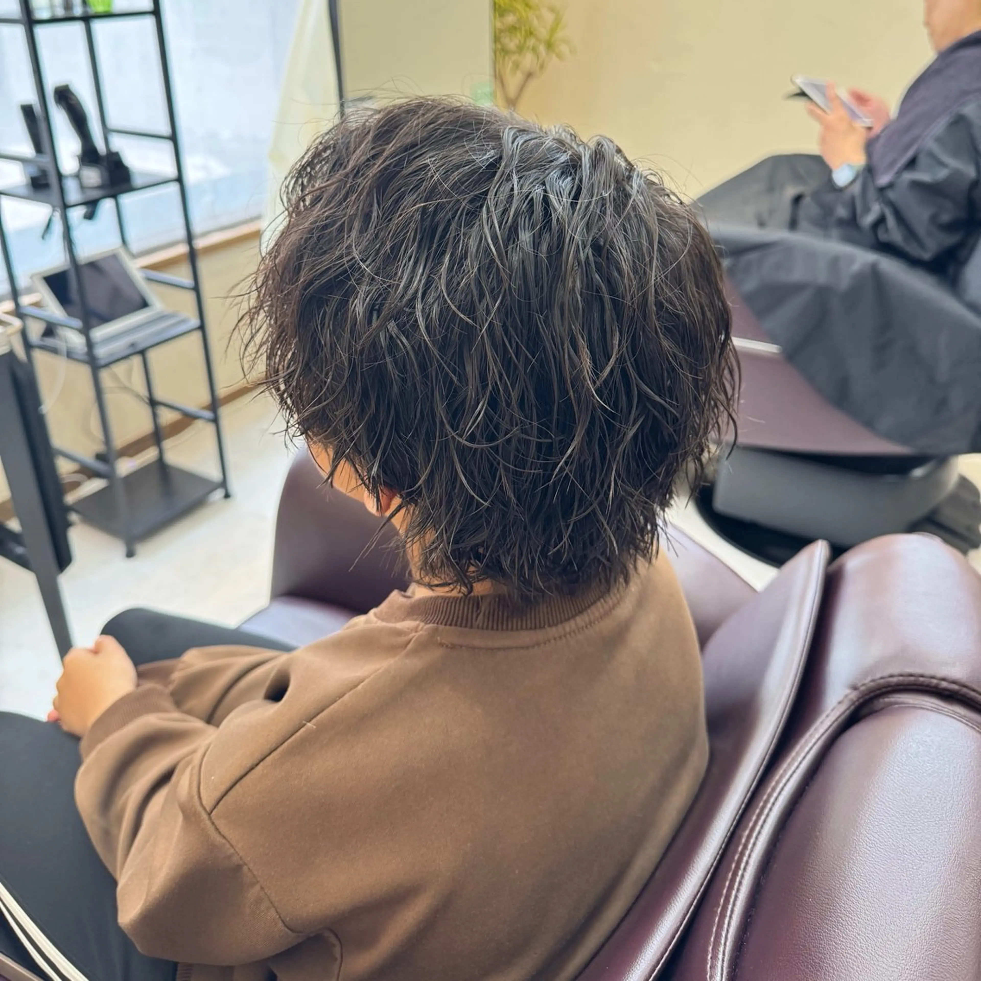 ミディアム パーマ メンズ キッズ 梅本 淑人のヘアスタイル