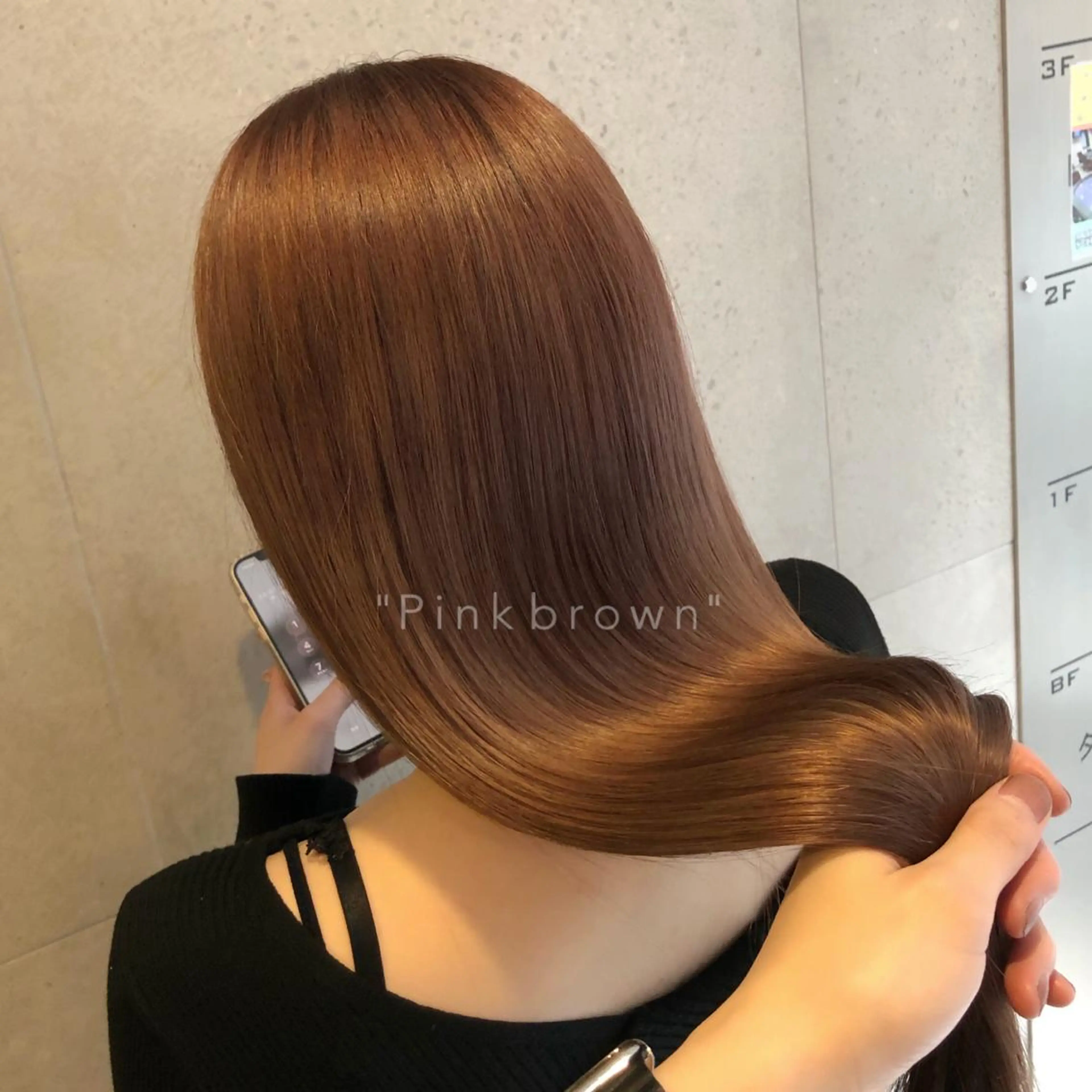 ロング カラー ベージュカラー ブラウンカラー ピンクカラー ピンクブラウン ヘアカラー トリートメント レイヤーカット／ 髪質改善✨山中優のヘアスタイル