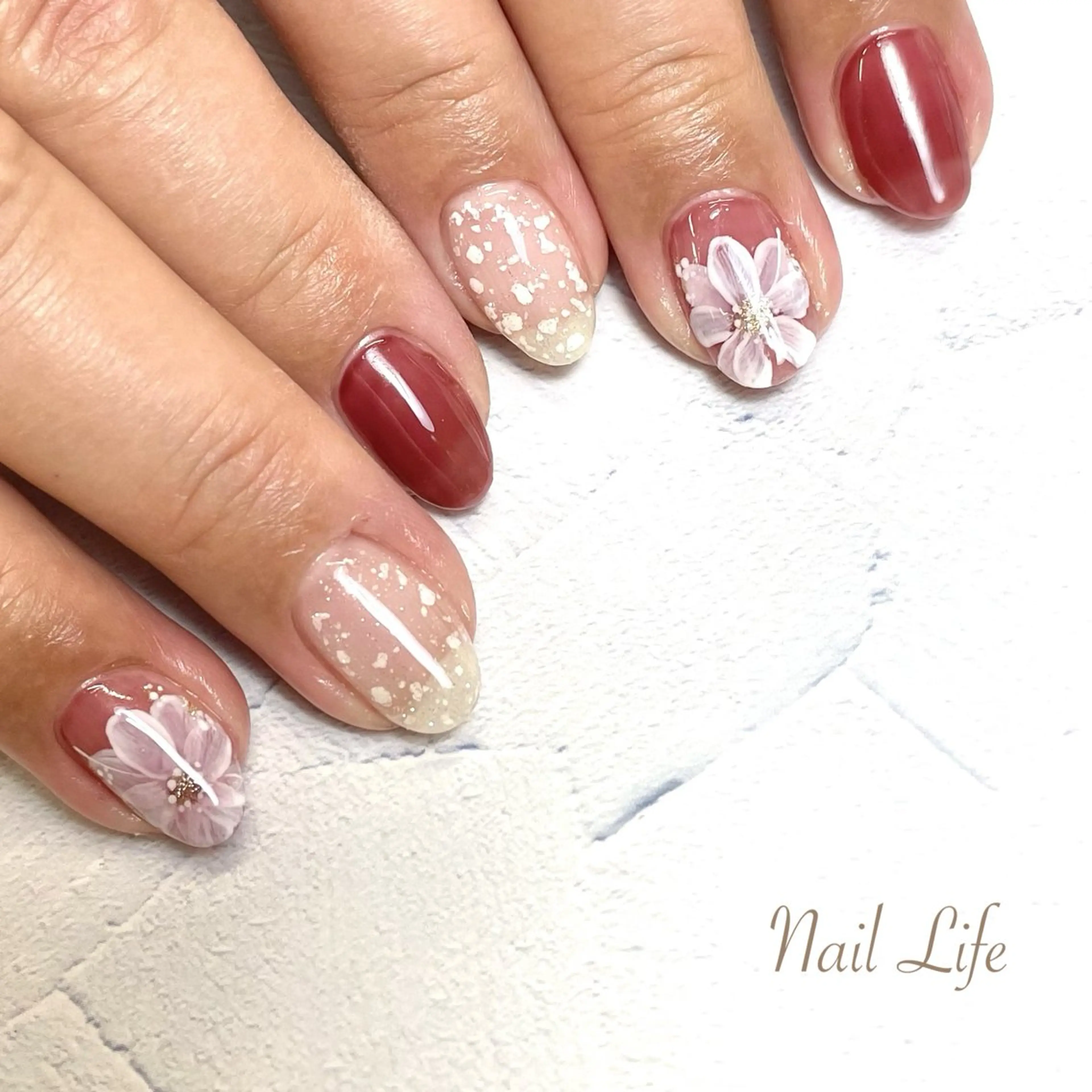 ネイル フラワーネイル 大嶋 めぐみのネイルデザイン