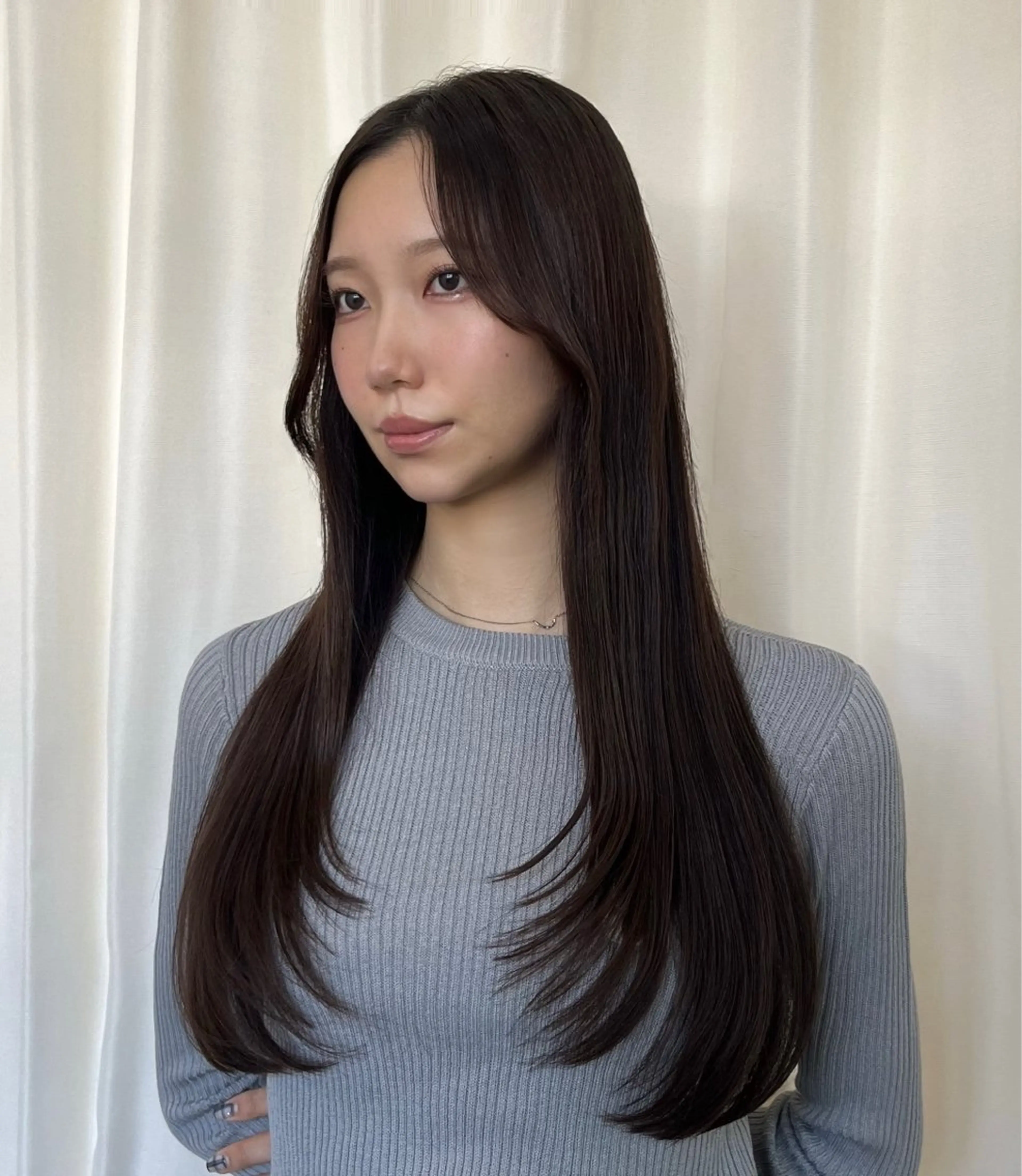 ロング カラー アッシュ アッシュブラウン ブラウンカラー レイヤーカット 顔まわり/透け感 カラー/青栁優🔆のヘアスタイル