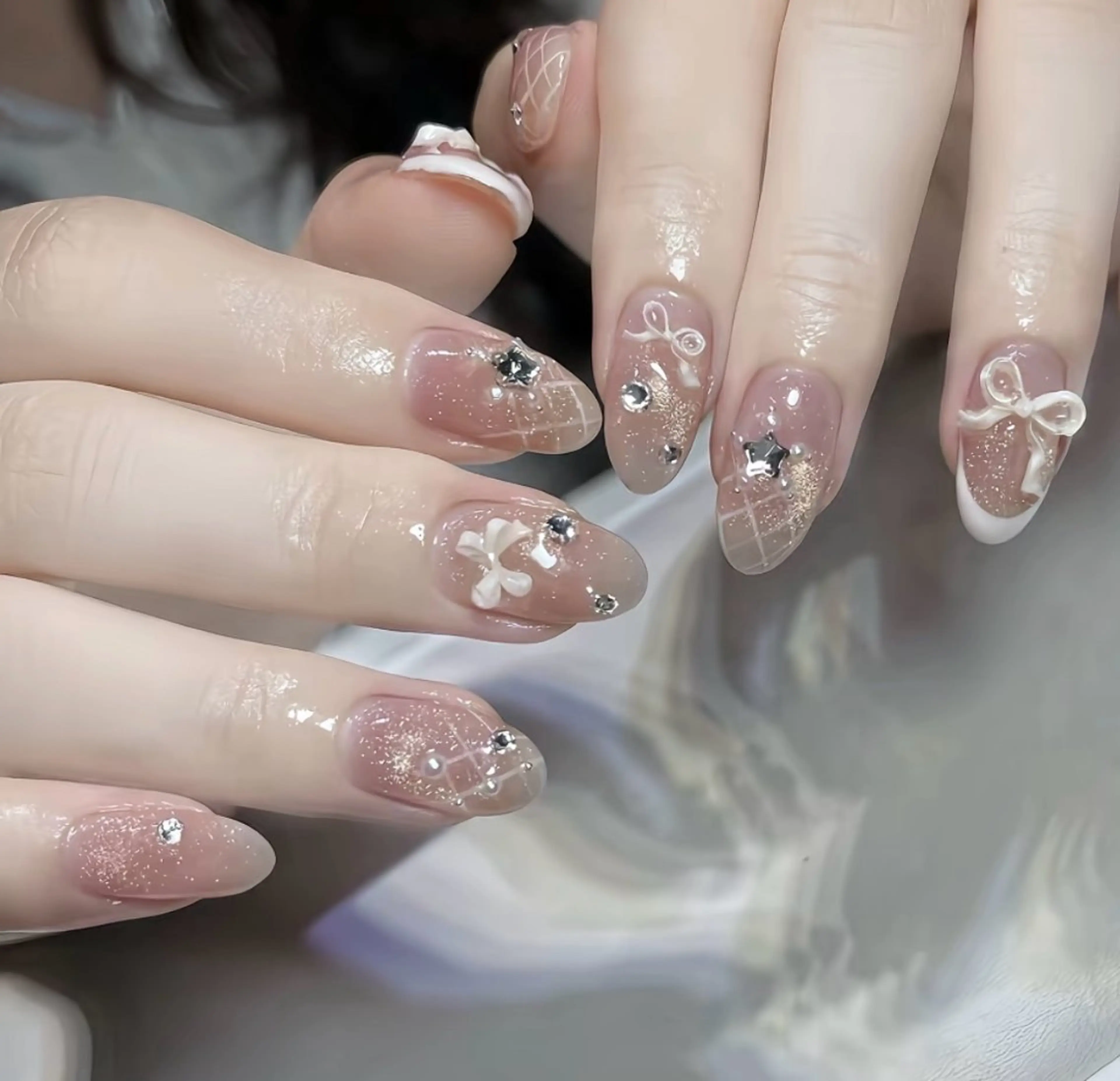 ネイル 長さ出し フットネイル ジェルネイル 韓国ネイル マグネットネイル YMT NailStudioのネイルデザイン