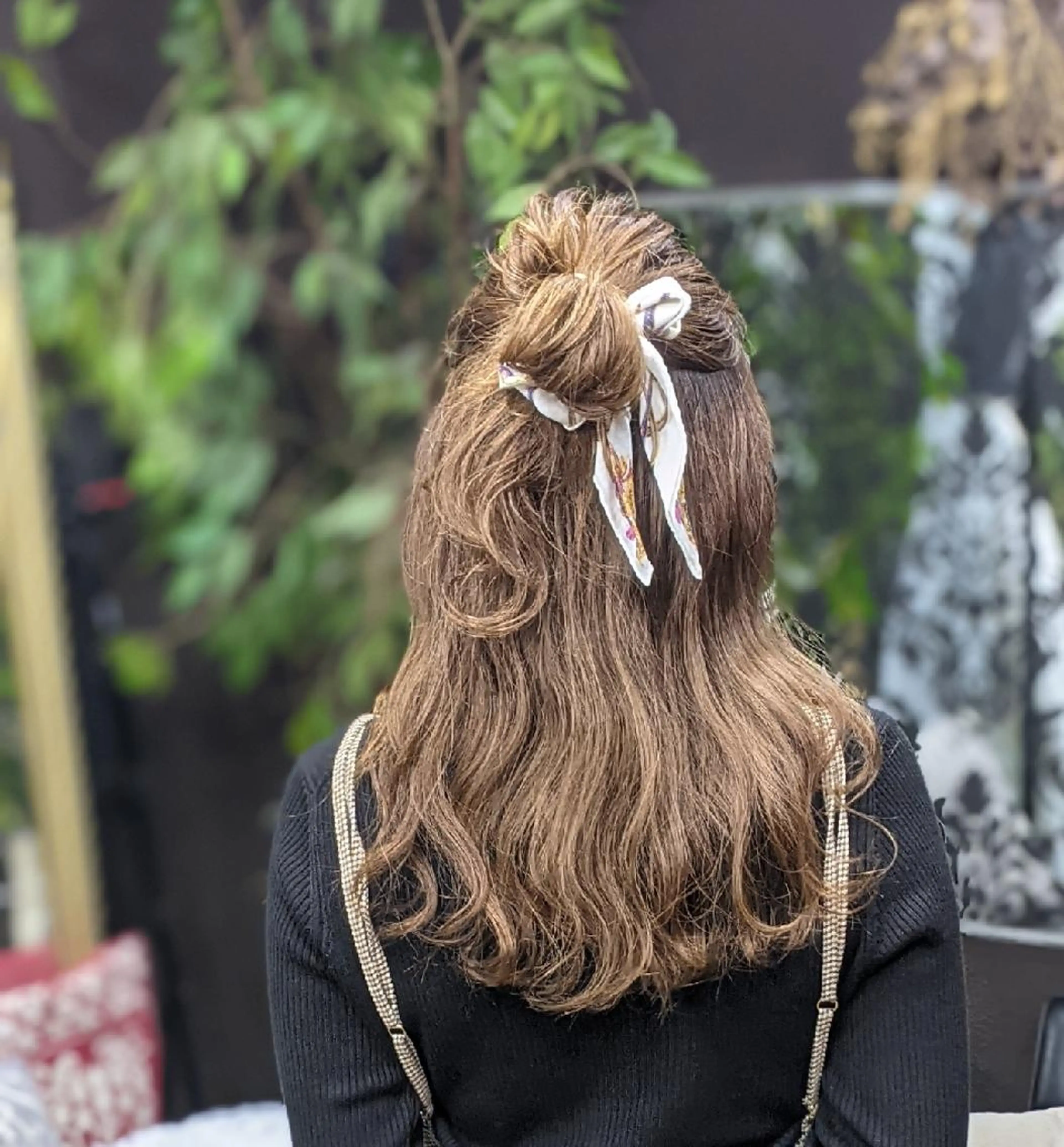 セミロング ヘアアレンジ ハーフアップ HIKARI＠ Ruheplatzのヘアスタイル