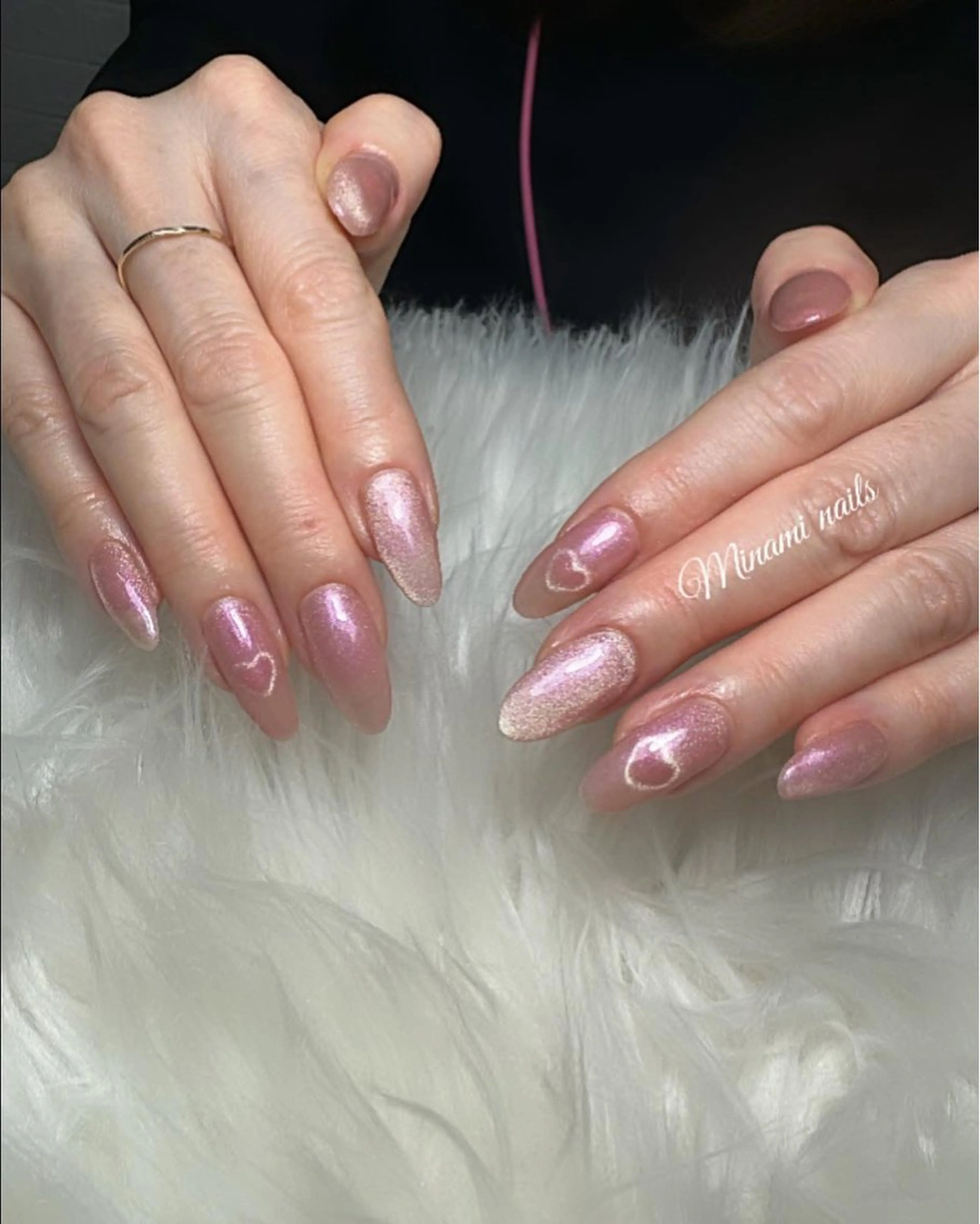 ネイル アートネイル オーロラネイル ガーリー キラキラネイル 韓国ネイル Minami Nailsのネイルデザイン