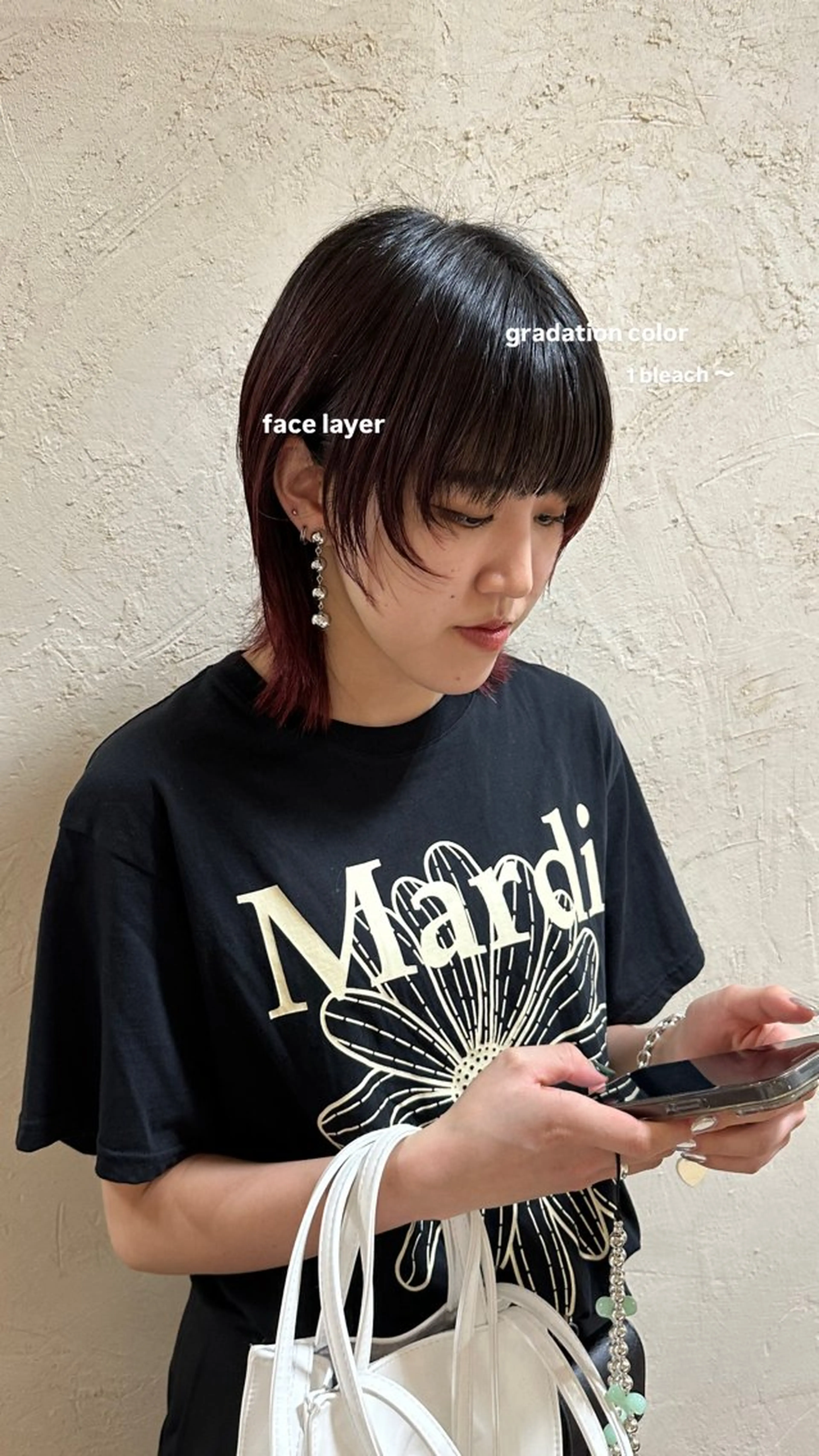 ミディアム カラー 韓国レイヤーカット/ 艶カラー/ noaのヘアスタイル