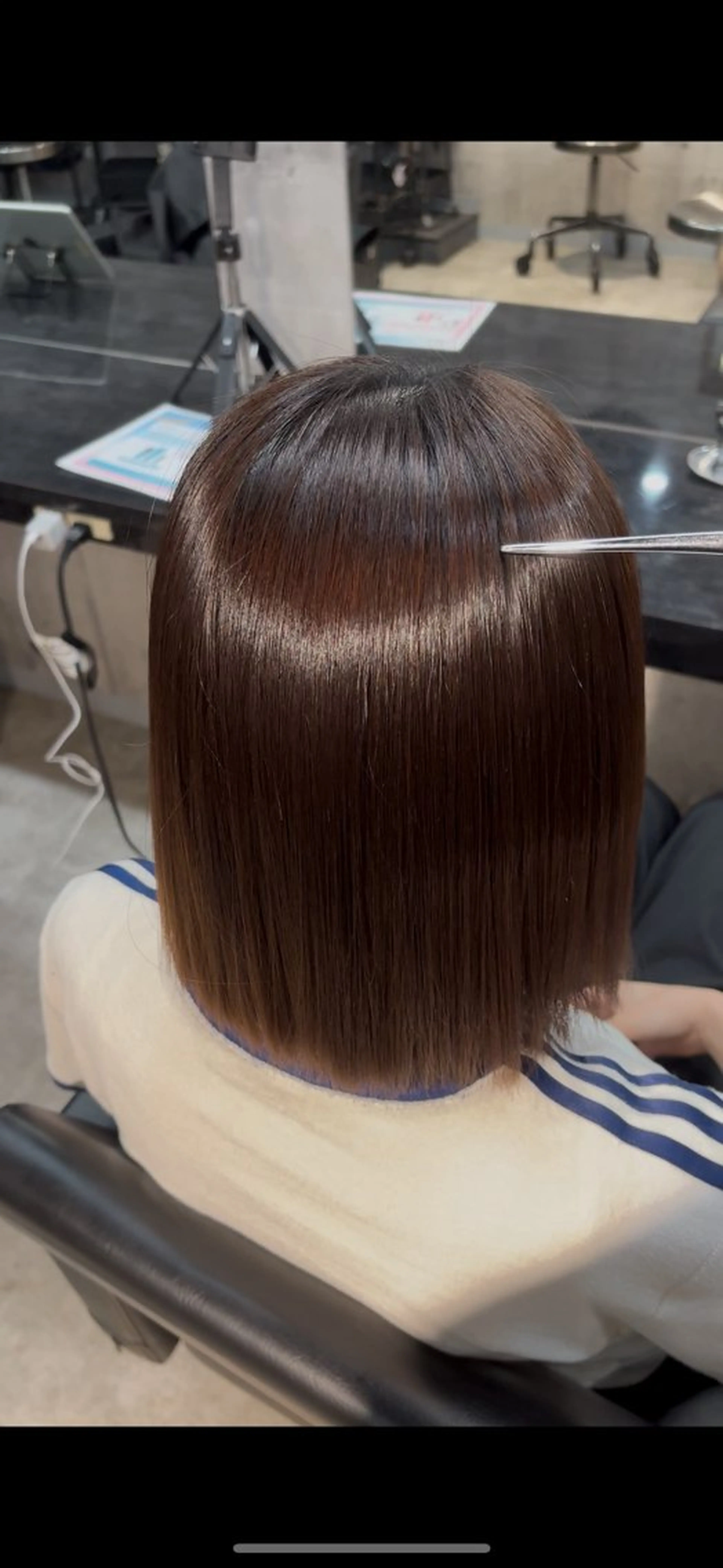 ミディアム 縮毛矯正 縮毛矯正 溝渕朋也 /髪質改善ストレートのヘアスタイル