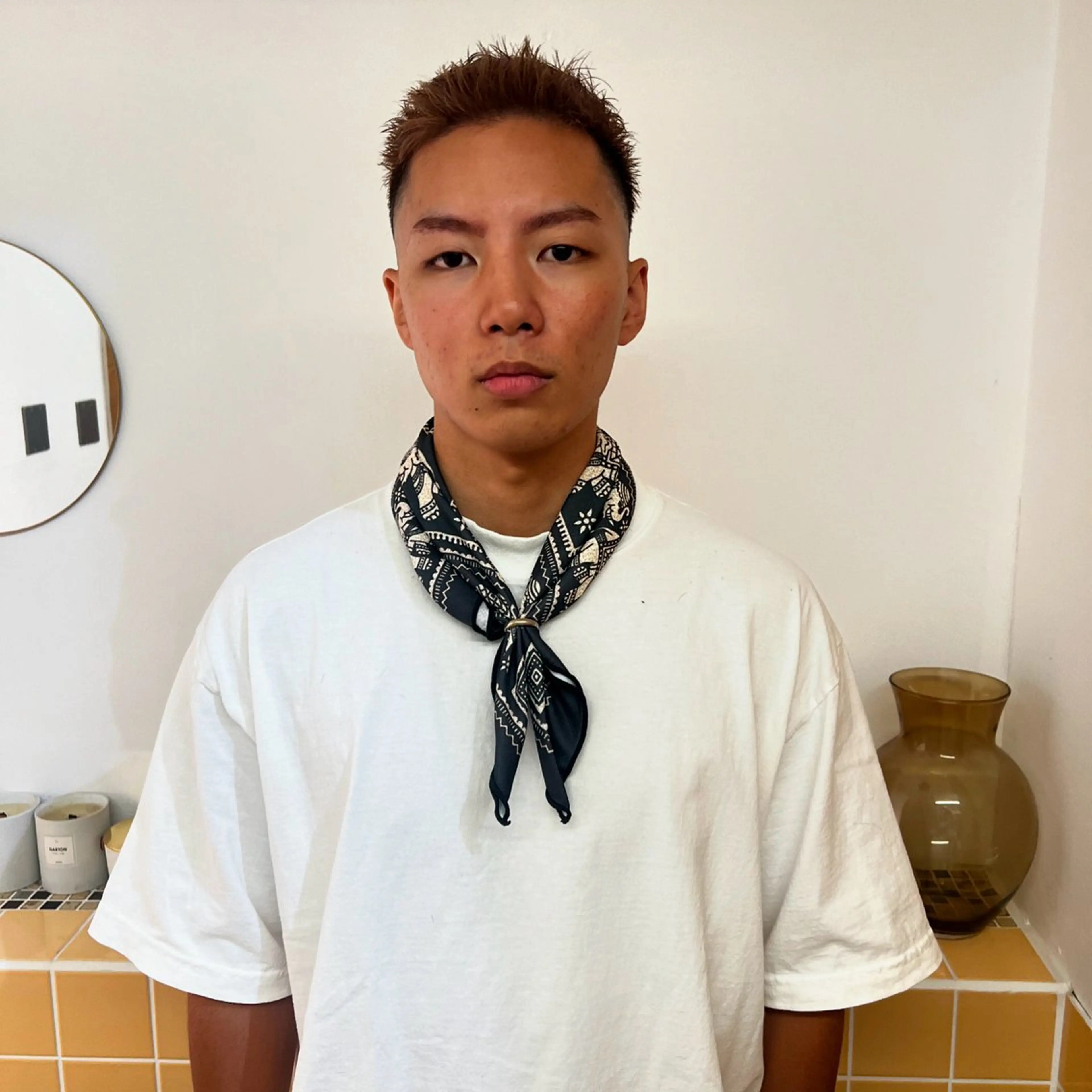 カラー メンズ nishido ハイライト/パーマのヘアスタイル