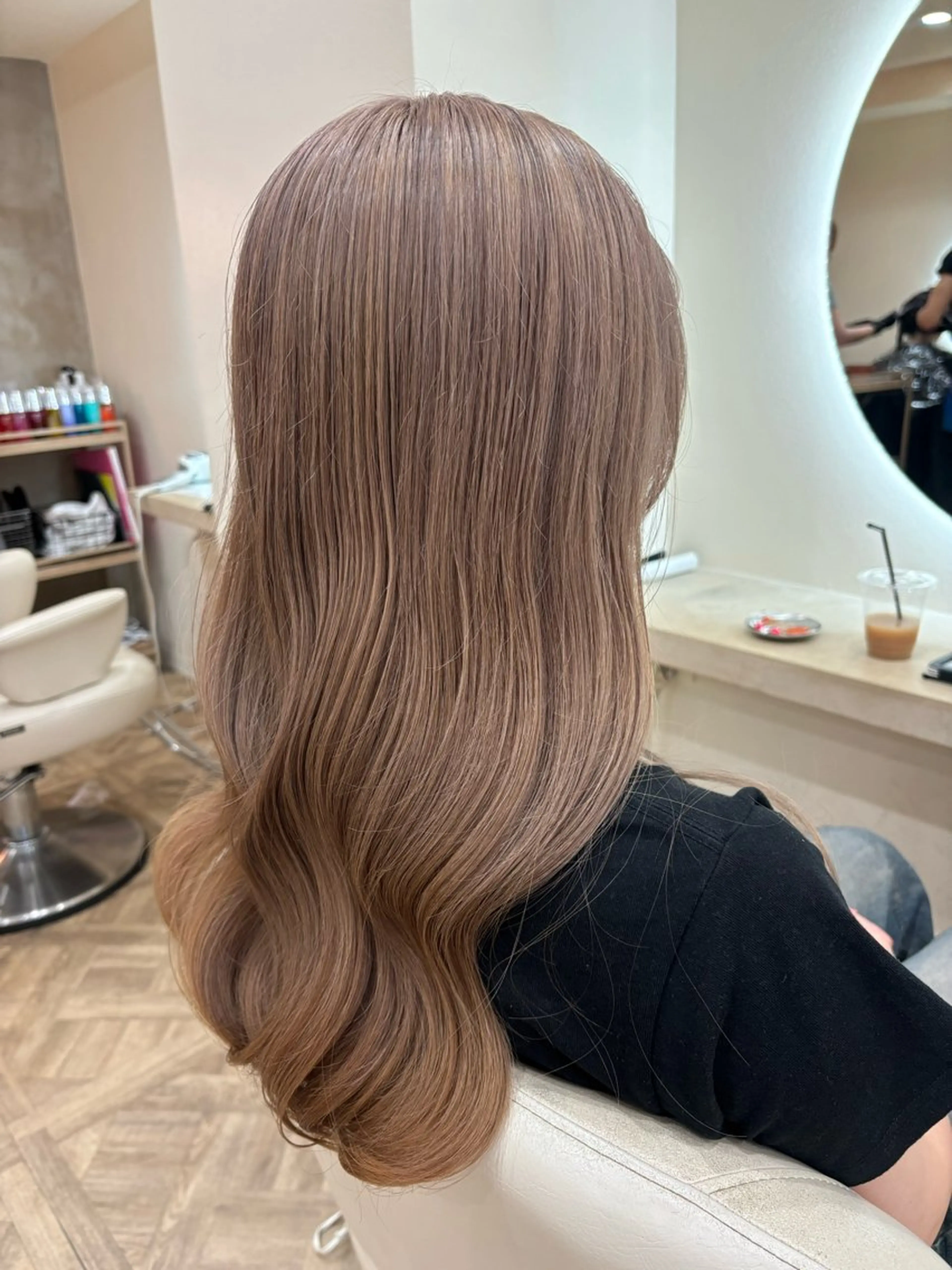 ロング カラー ヘアカラー トリートメント ミルクティ/ピンク/ レイヤー/yuriaのヘアスタイル