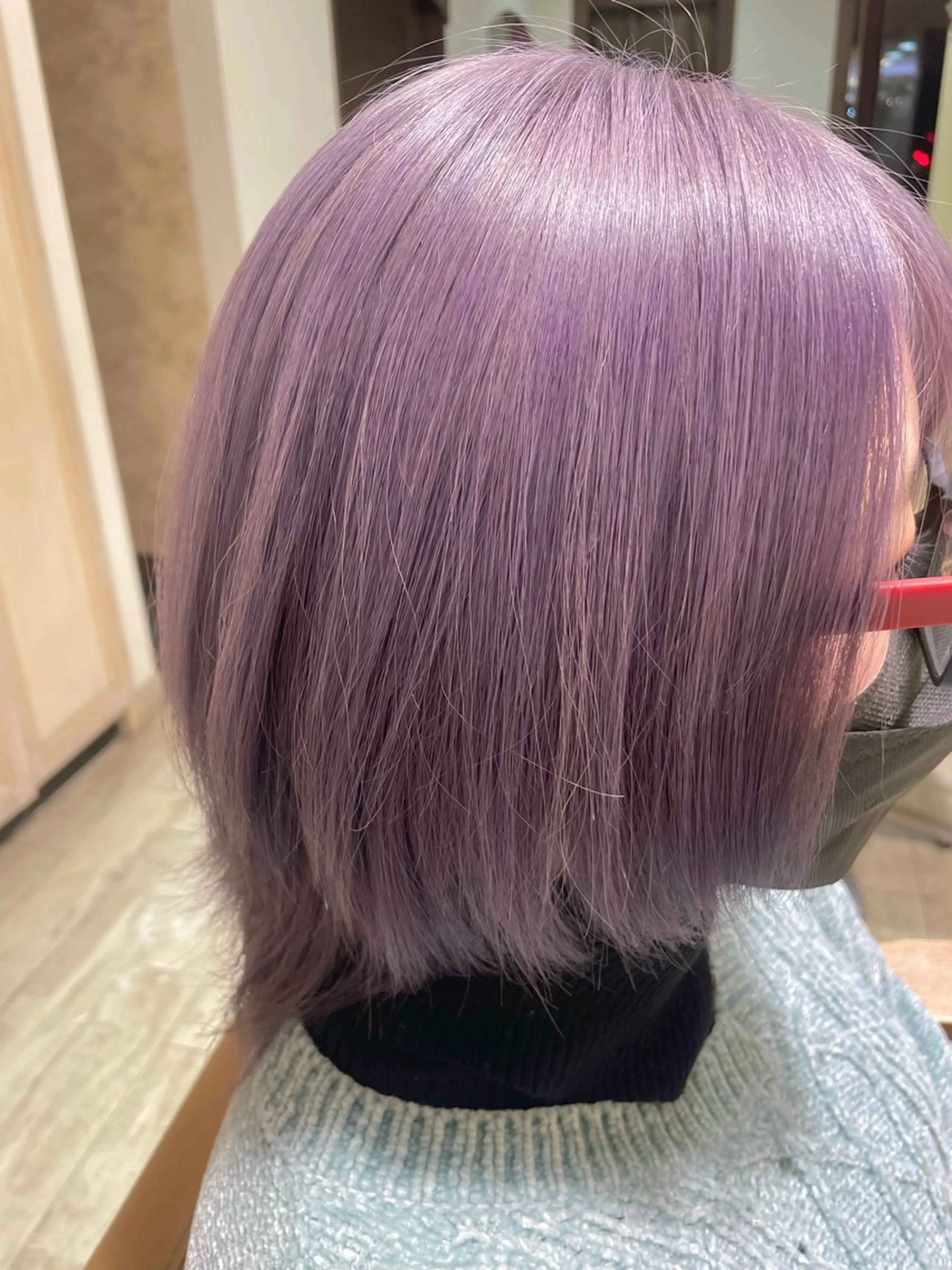 ミディアム カラー ラベンダーカラー ヘアカラー トリートメント 茂原 麻生のヘアスタイル