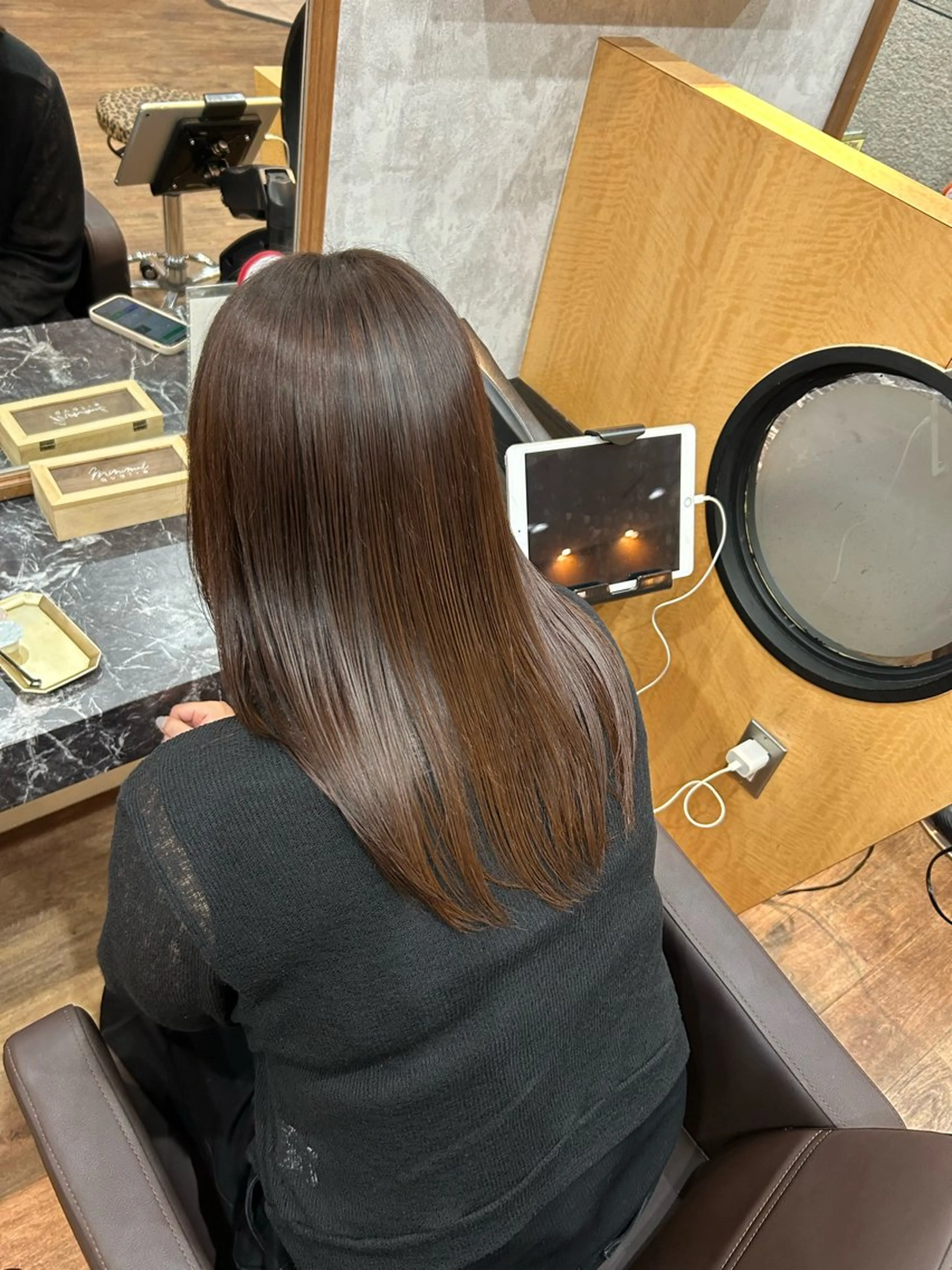 セミロング パーマ 縮毛矯正 西田辺/ タカスナオヤのヘアスタイル