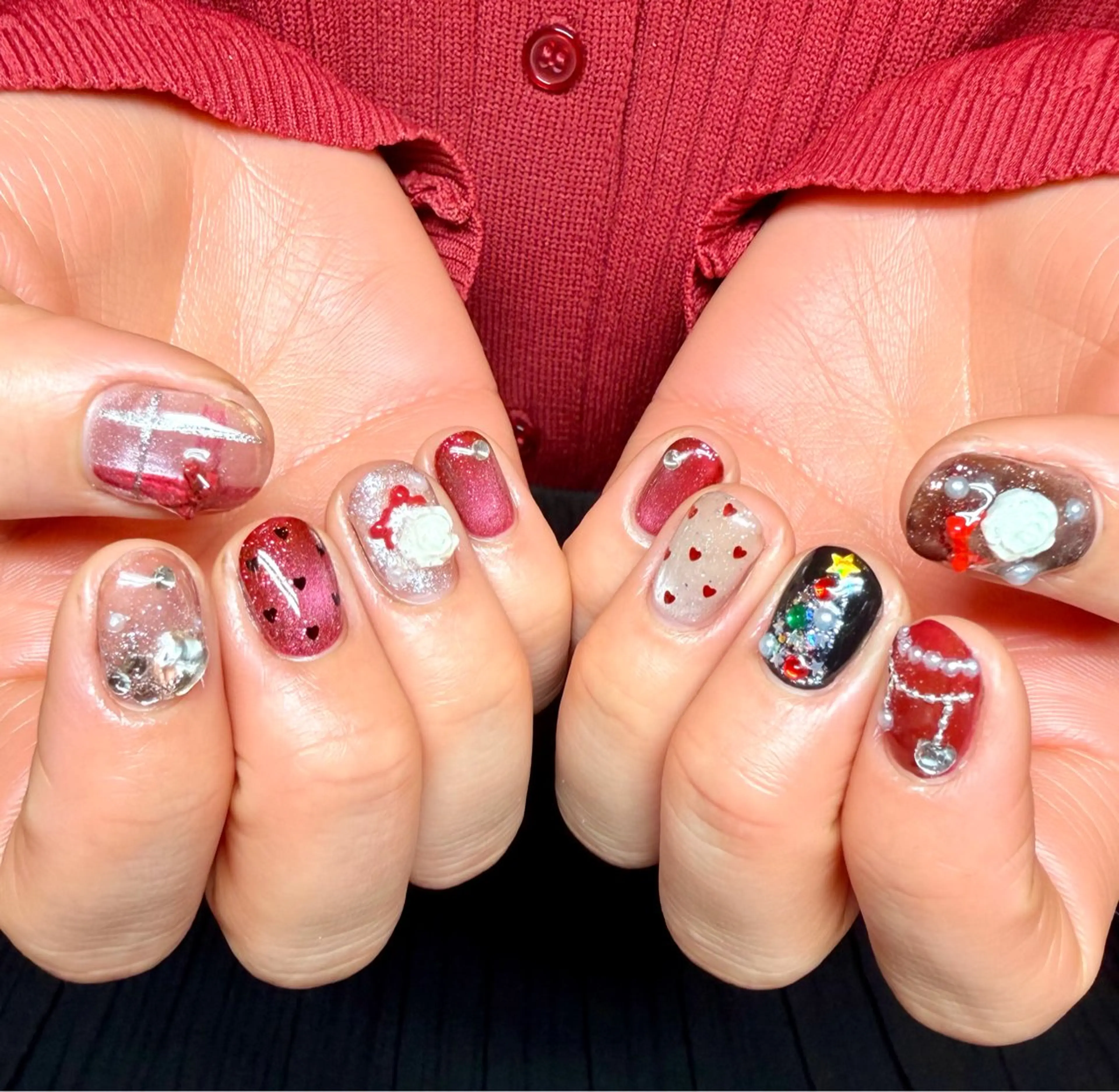 ネイル 冬ネイル クリスマス ハンドネイル HazeGrass NAILのネイルデザイン
