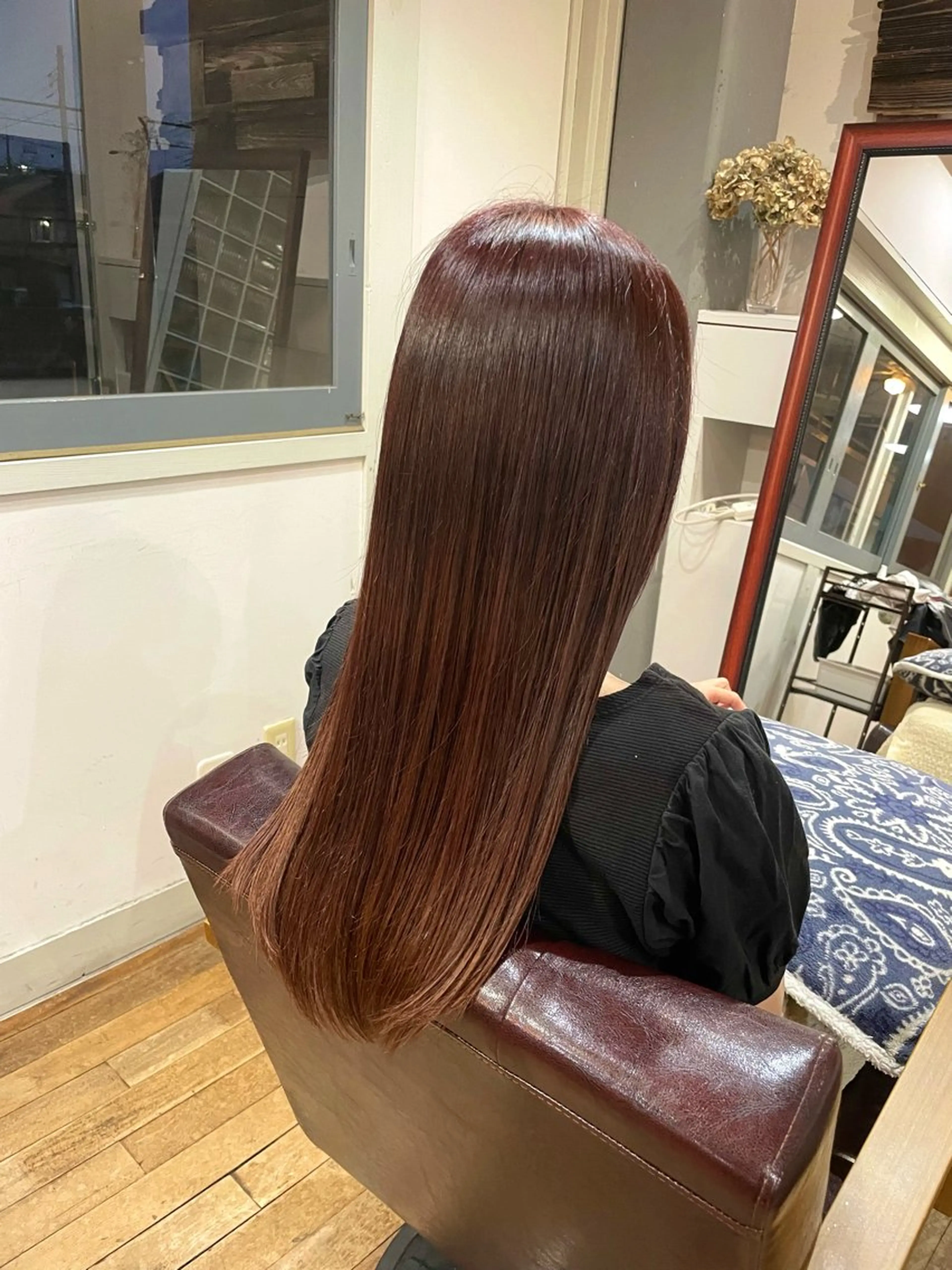 ロング 韓国風ヘア ロング 縮毛矯正 猪股 唯菜のヘアスタイル