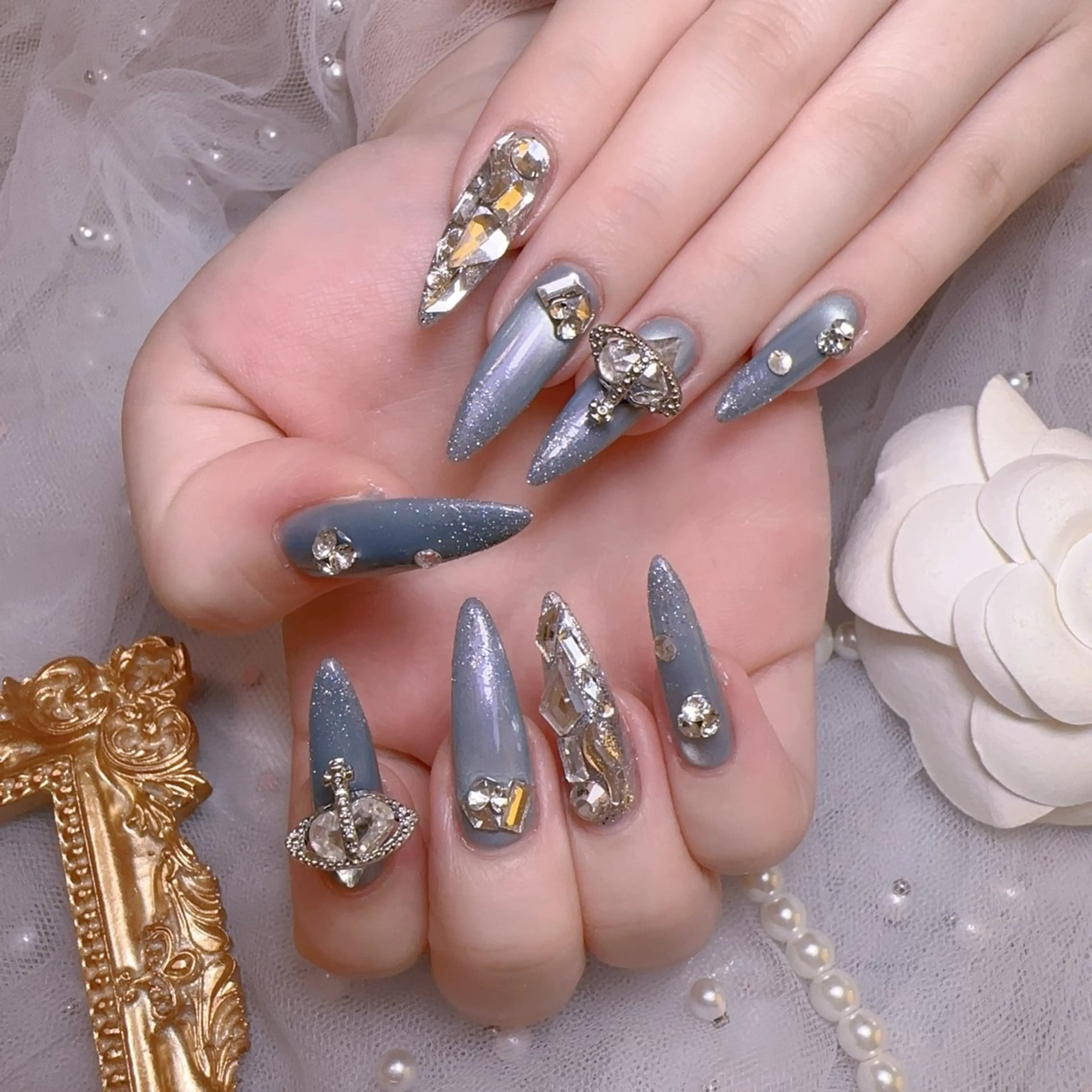 ネイル オーロラネイル フットネイル 韓国ネイル ラメ(グリッター) ラメグラデーション ハンドネイル Belle nail salon 新小岩のネイルデザイン
