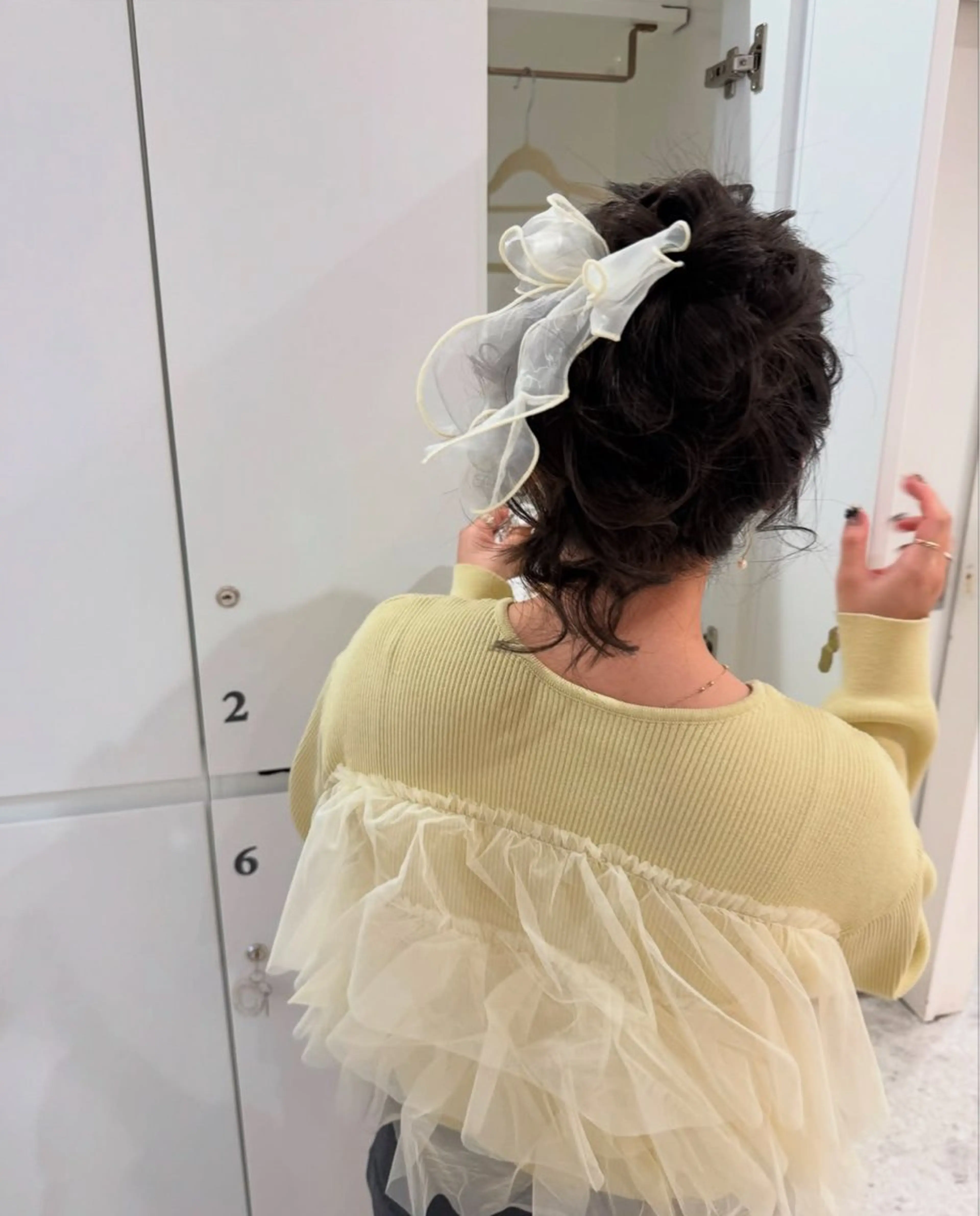 セミロング カラー ヘアアレンジ ヘアセット はるか/ヘアアレンジ カチモリ・ゆるふわのヘアスタイル