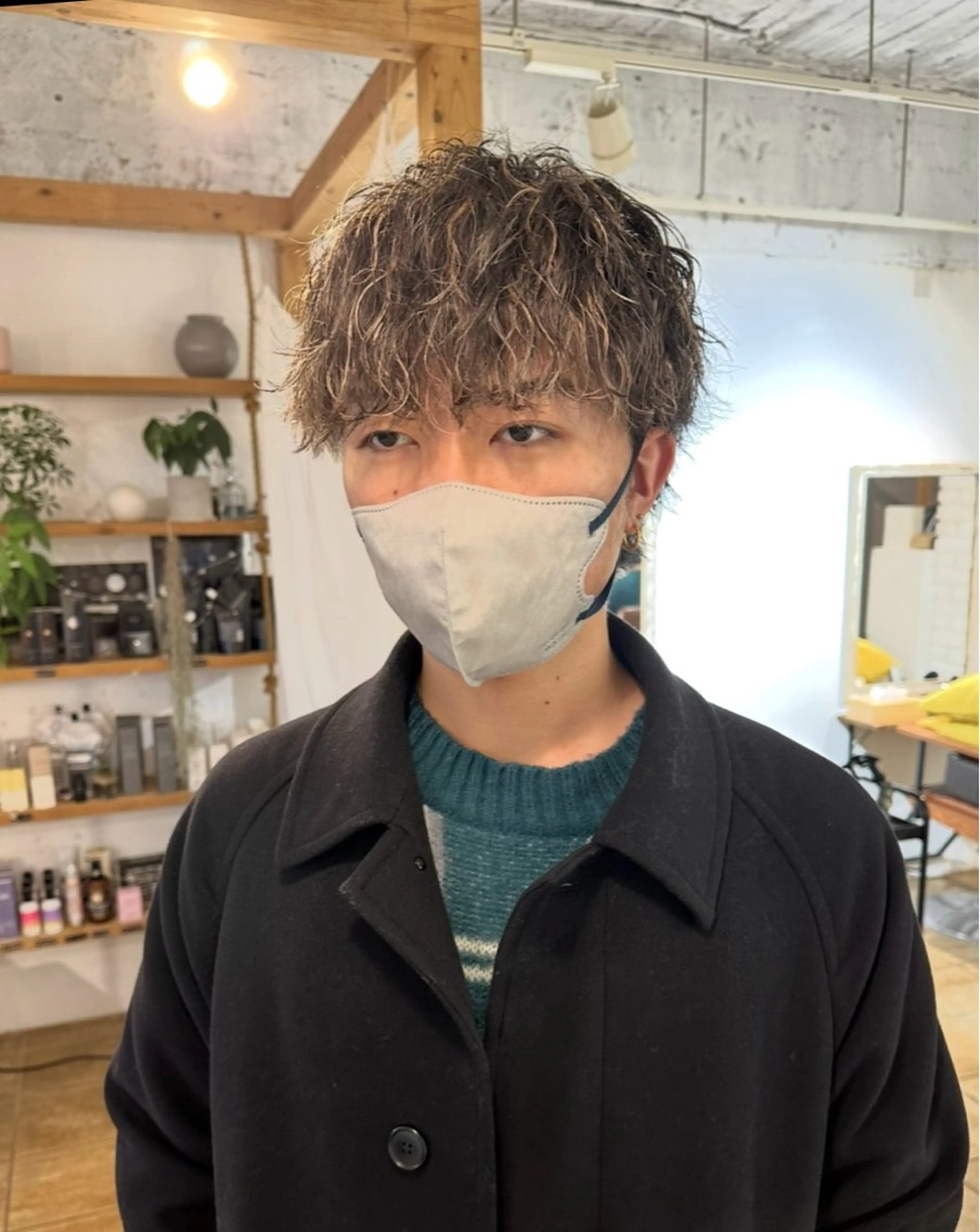 カラー パーマ メンズ メンズメッシュ メンズパーマ メンズウルフカット メッシュ ウルフカット 渋谷 メンズヘア⭐️ タニグチヨシユキのヘアスタイル