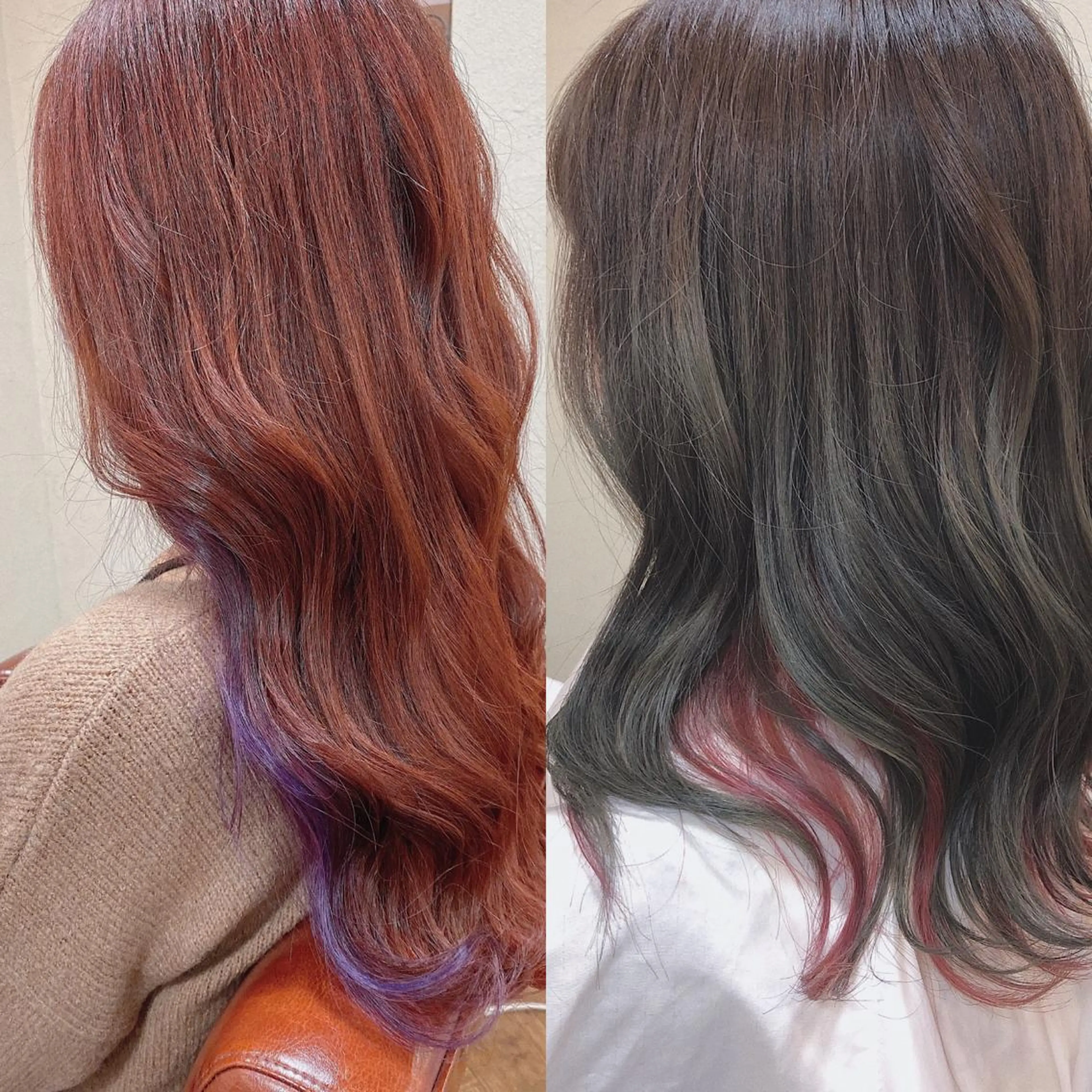 セミロング カラー 長岡 俊樹のヘアスタイル