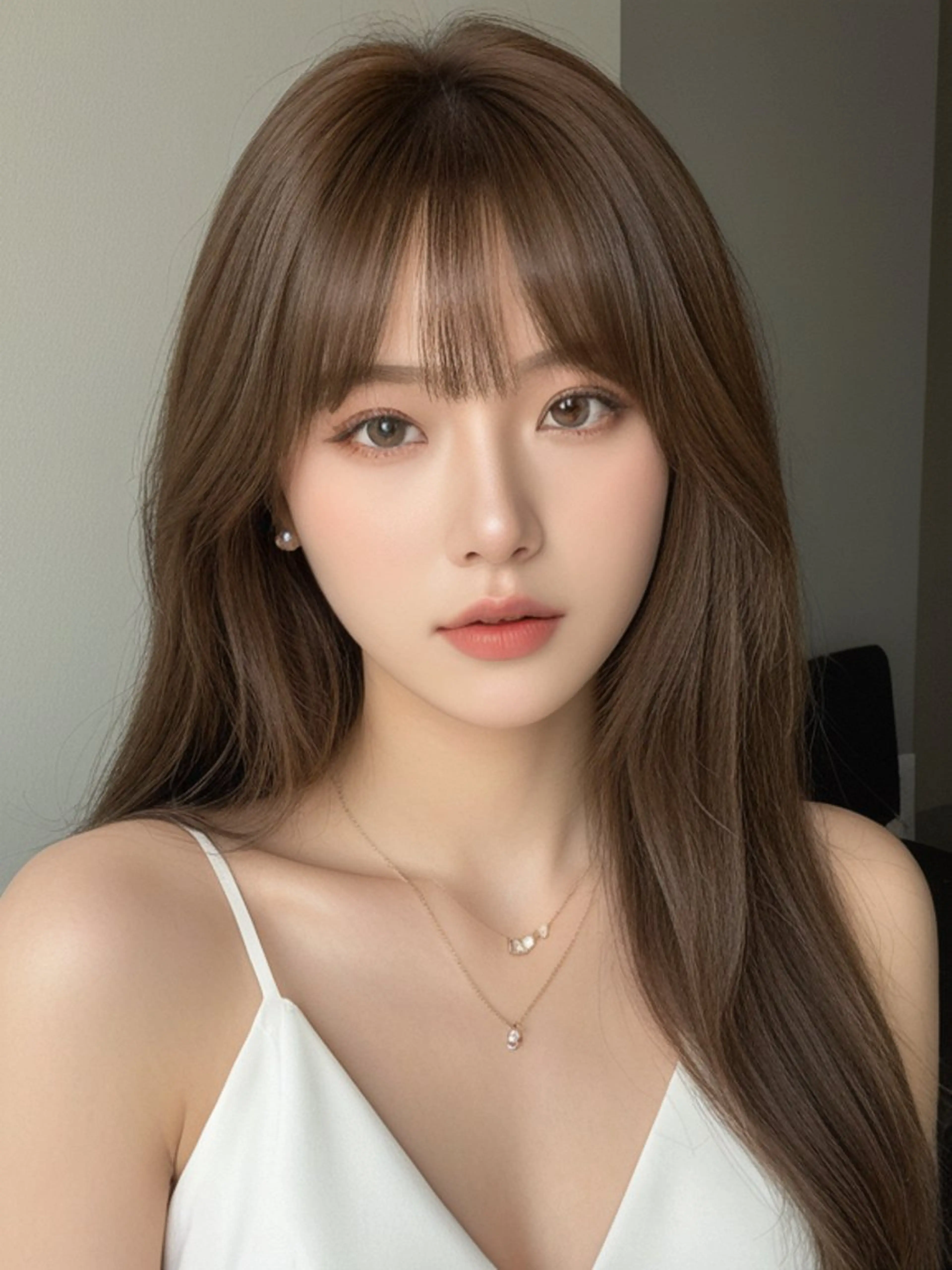 ロング くびれヘア 韓国風ヘア レイヤーカット シースルーバング 新宿/韓国レイヤー/ 顔まわり/メンズヘアのヘアスタイル