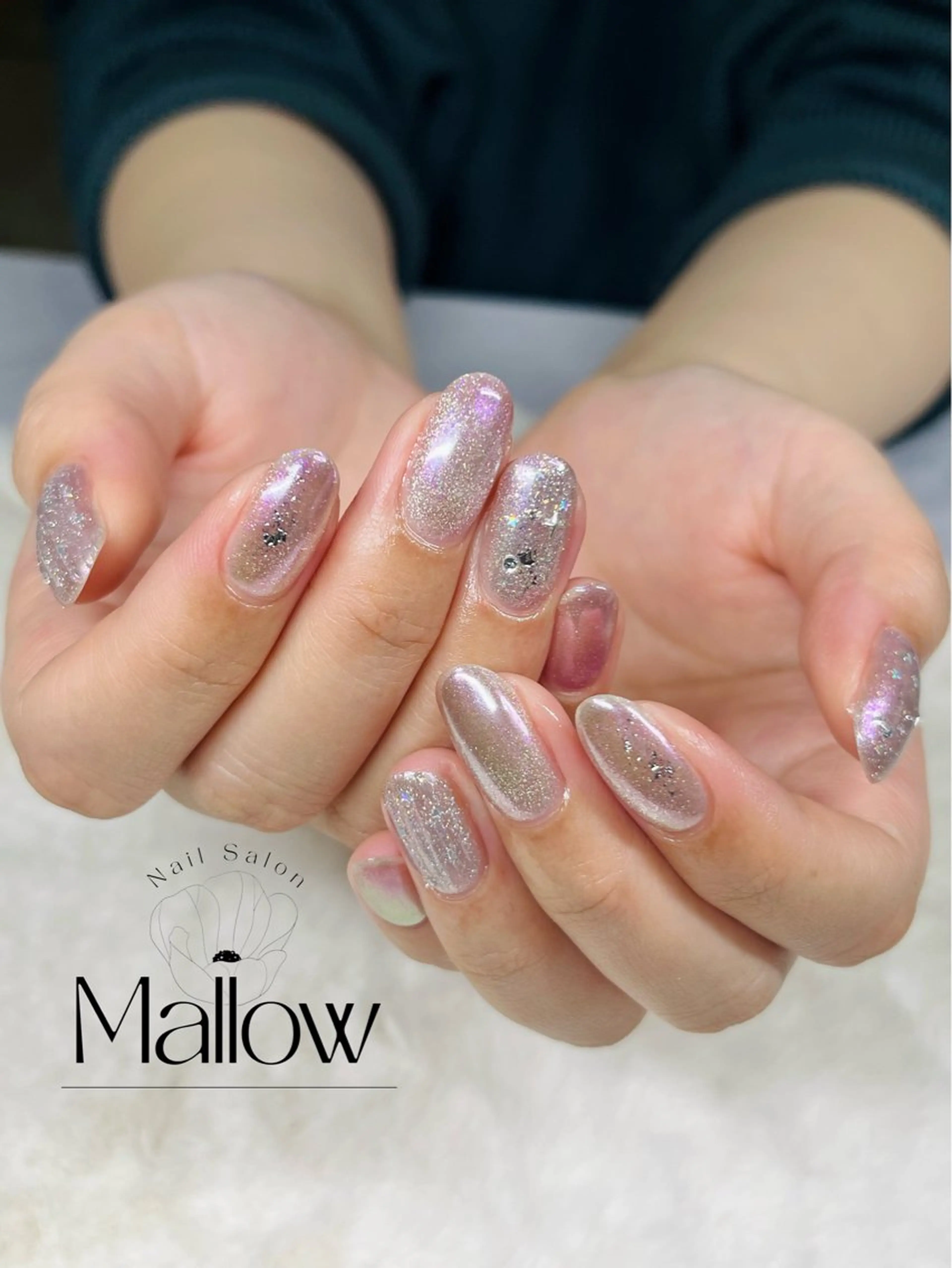 ネイル マグネットネイル ニュアンスネイル ハンドネイル Mallow nailのネイルデザイン