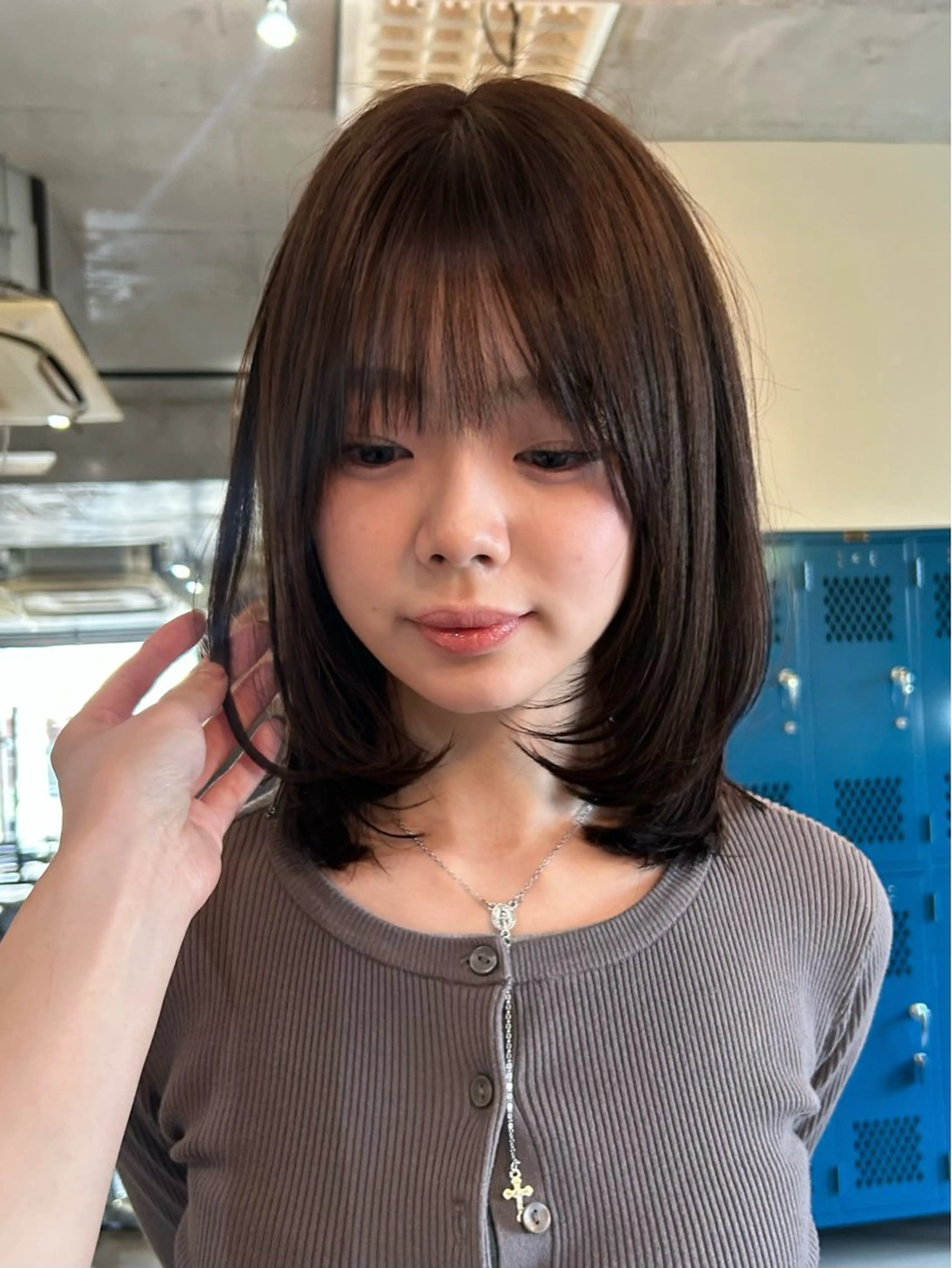 ミディアム カラー カット ヘアカラー 韓国ボブ/レイヤー ボブ/ EMIRIのヘアスタイル