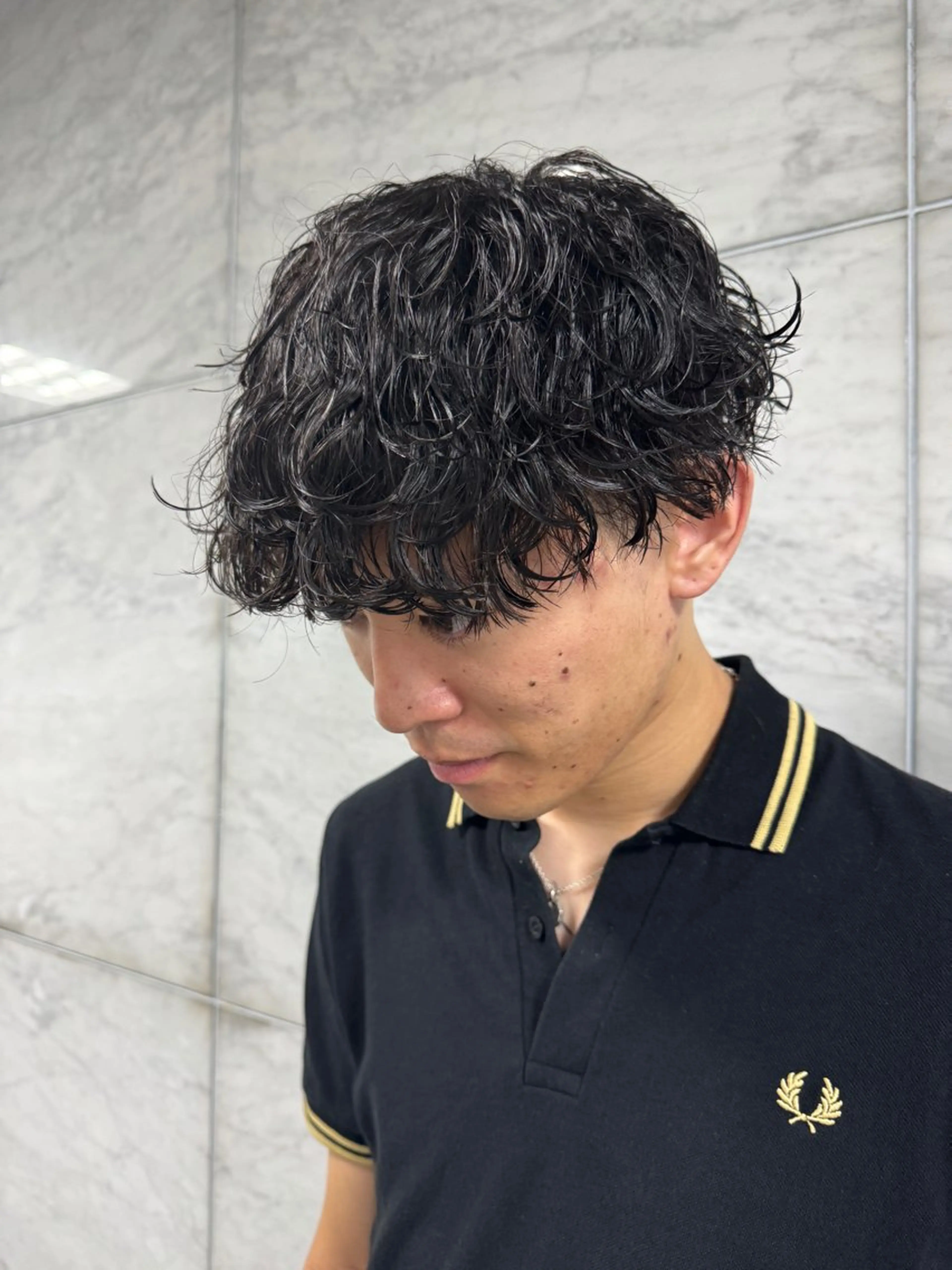 パーマ メンズ カット パーマ 京都駅/メンズサロン 山田司のヘアスタイル