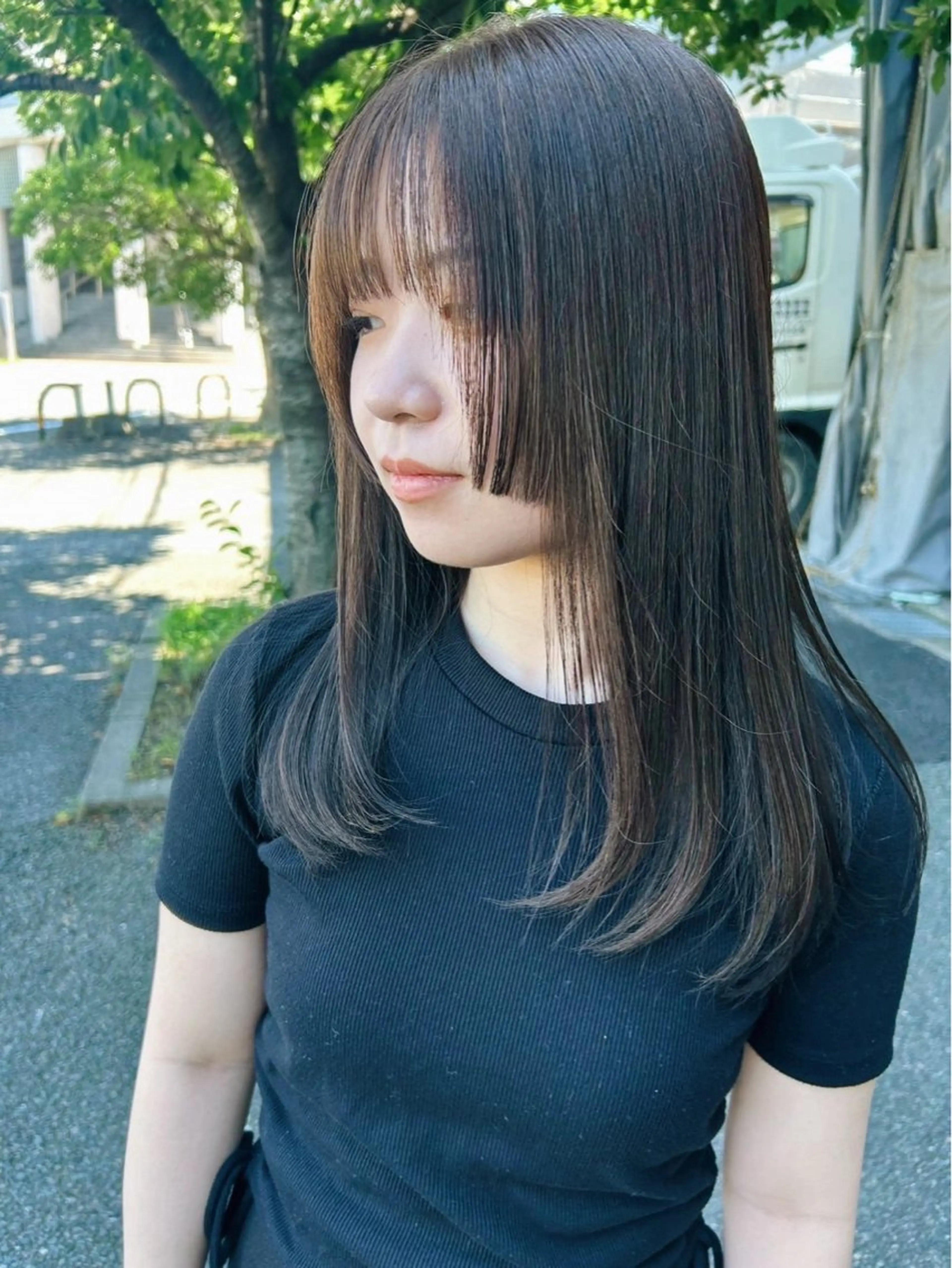 セミロング カット ヘアカラー トリートメント qpula クプラのヘアスタイル
