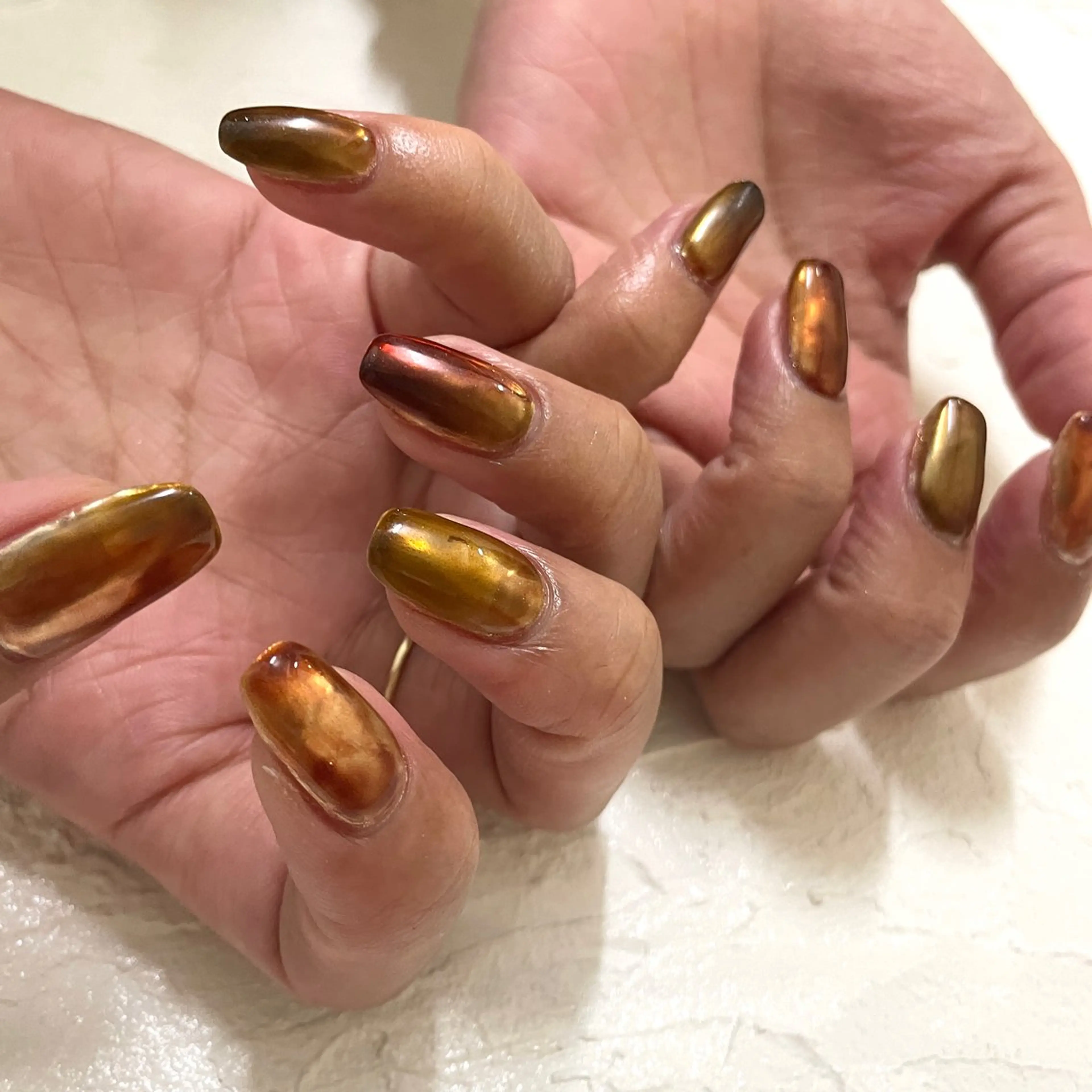 ネイル ハンドネイル 大人ワンホン キラキラ/Ayanoのネイルデザイン