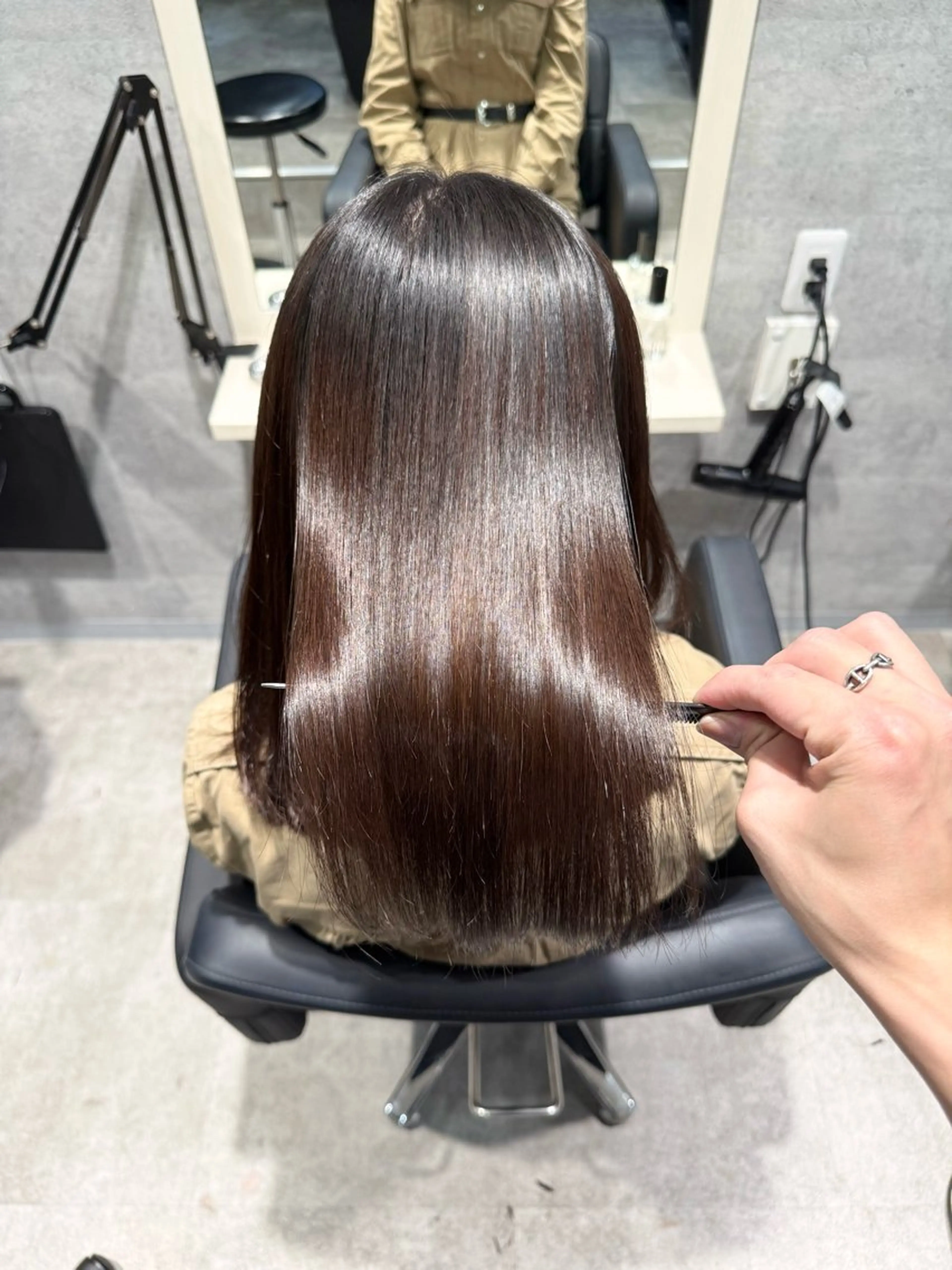 ロング 縮毛矯正 トリートメント 細字 達哉のヘアスタイル