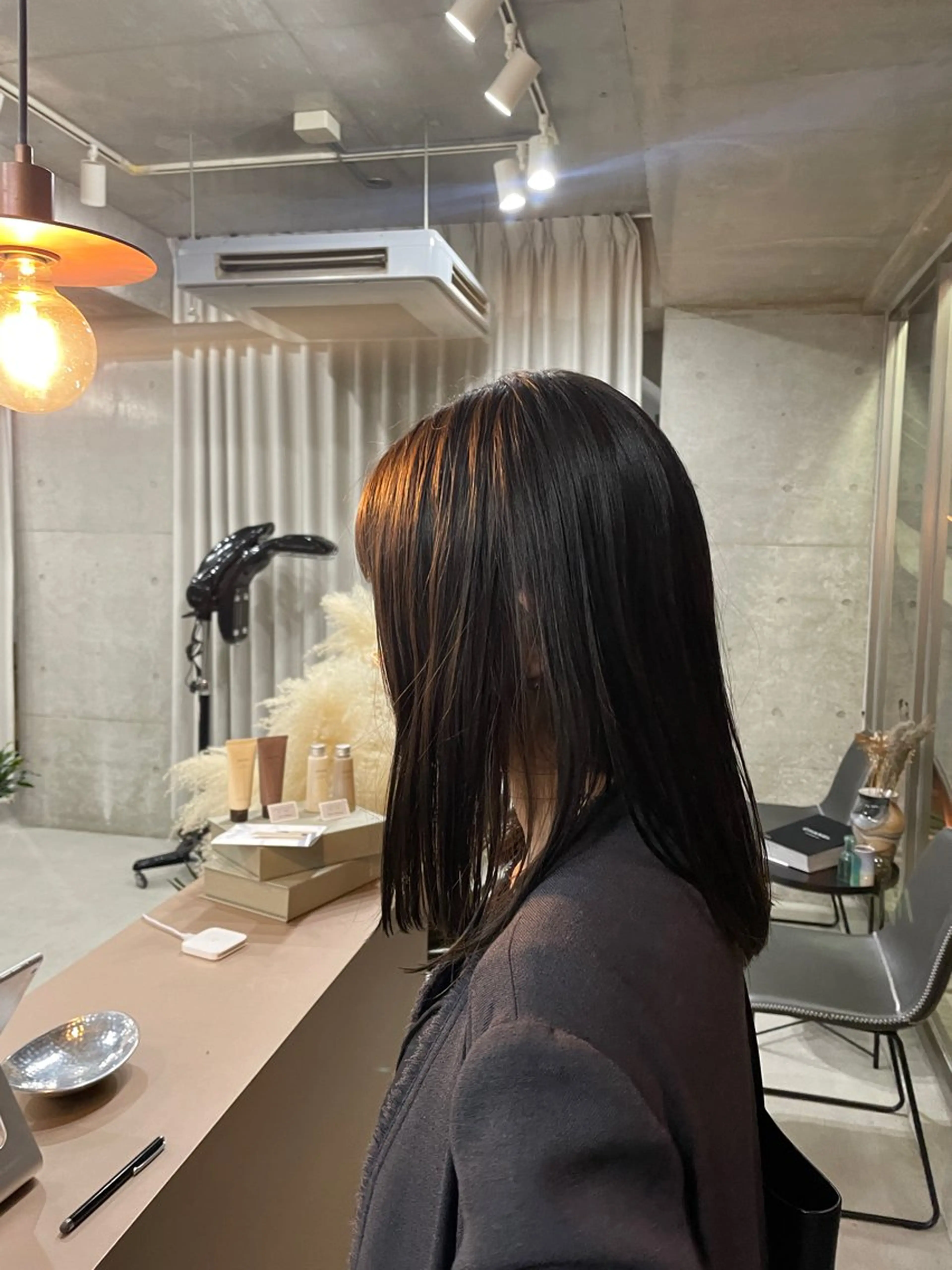 ミディアム カラー パーマ カット ヘアカラー トリートメント 表参道🌿赤み消し カラー/チナツのヘアスタイル