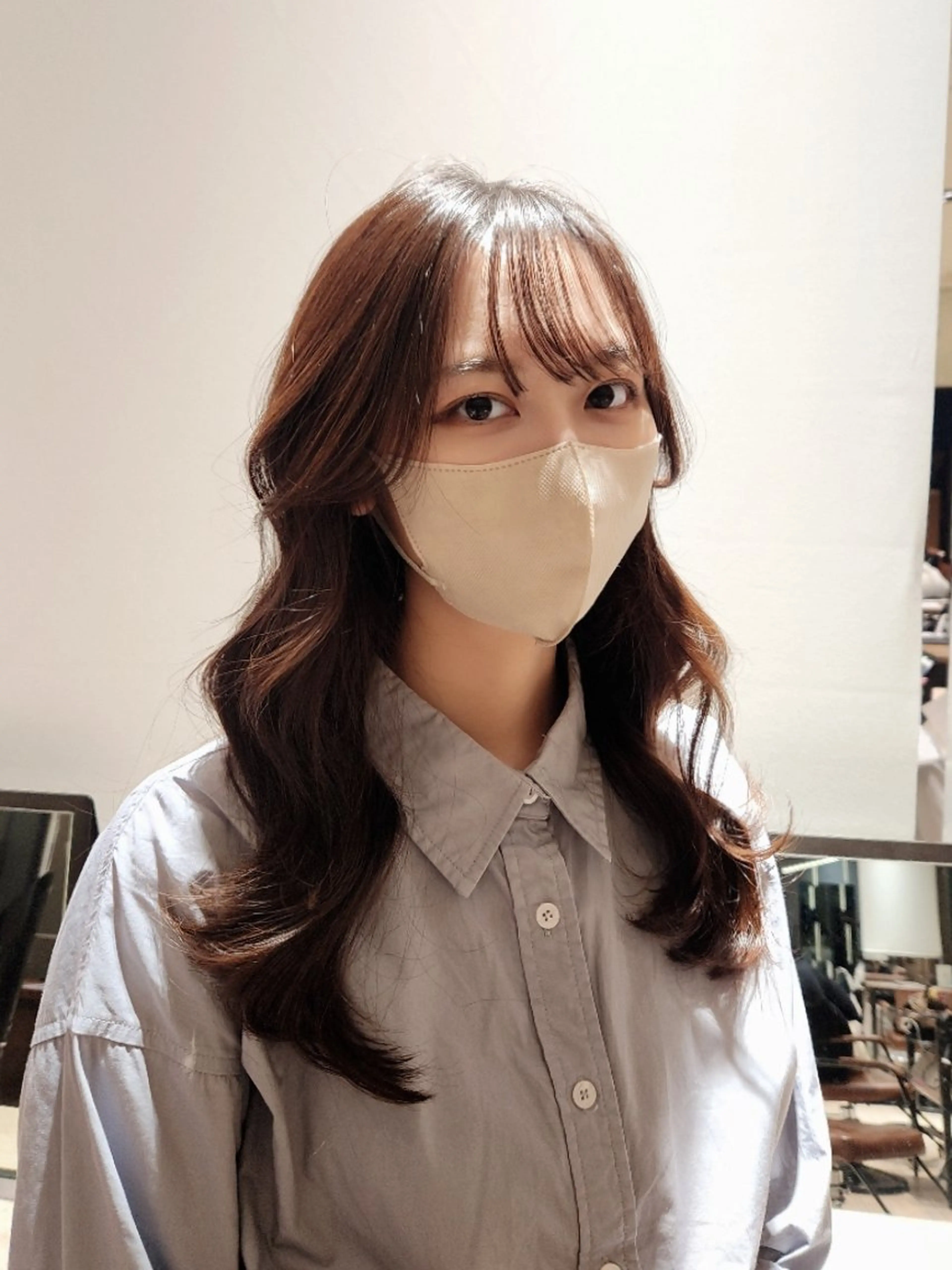 セミロング カラー Nanako。/韓国 ハッシュカットのヘアスタイル