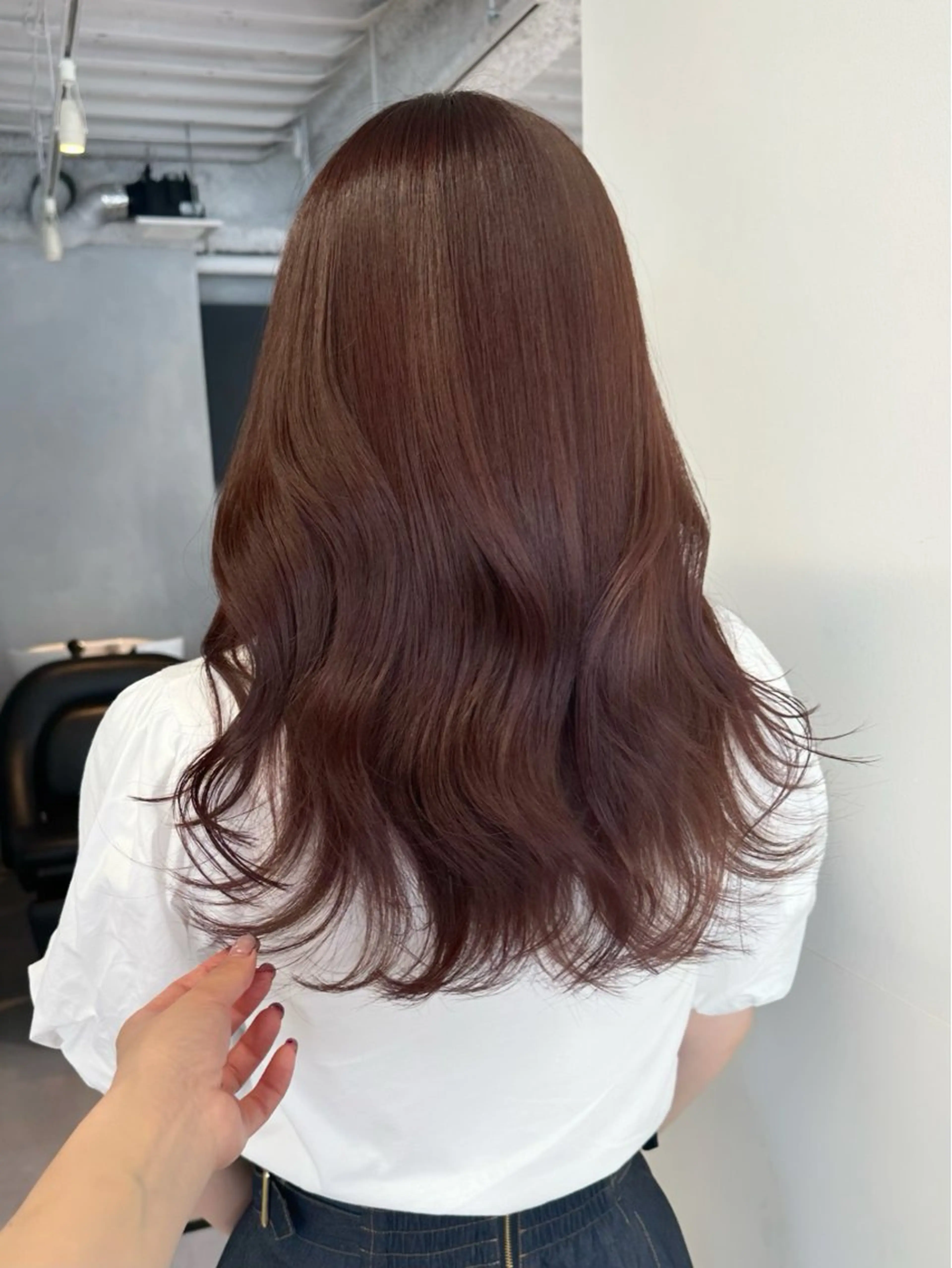 セミロング カラー 透明感ある血色感 カラー💞sariaのヘアスタイル