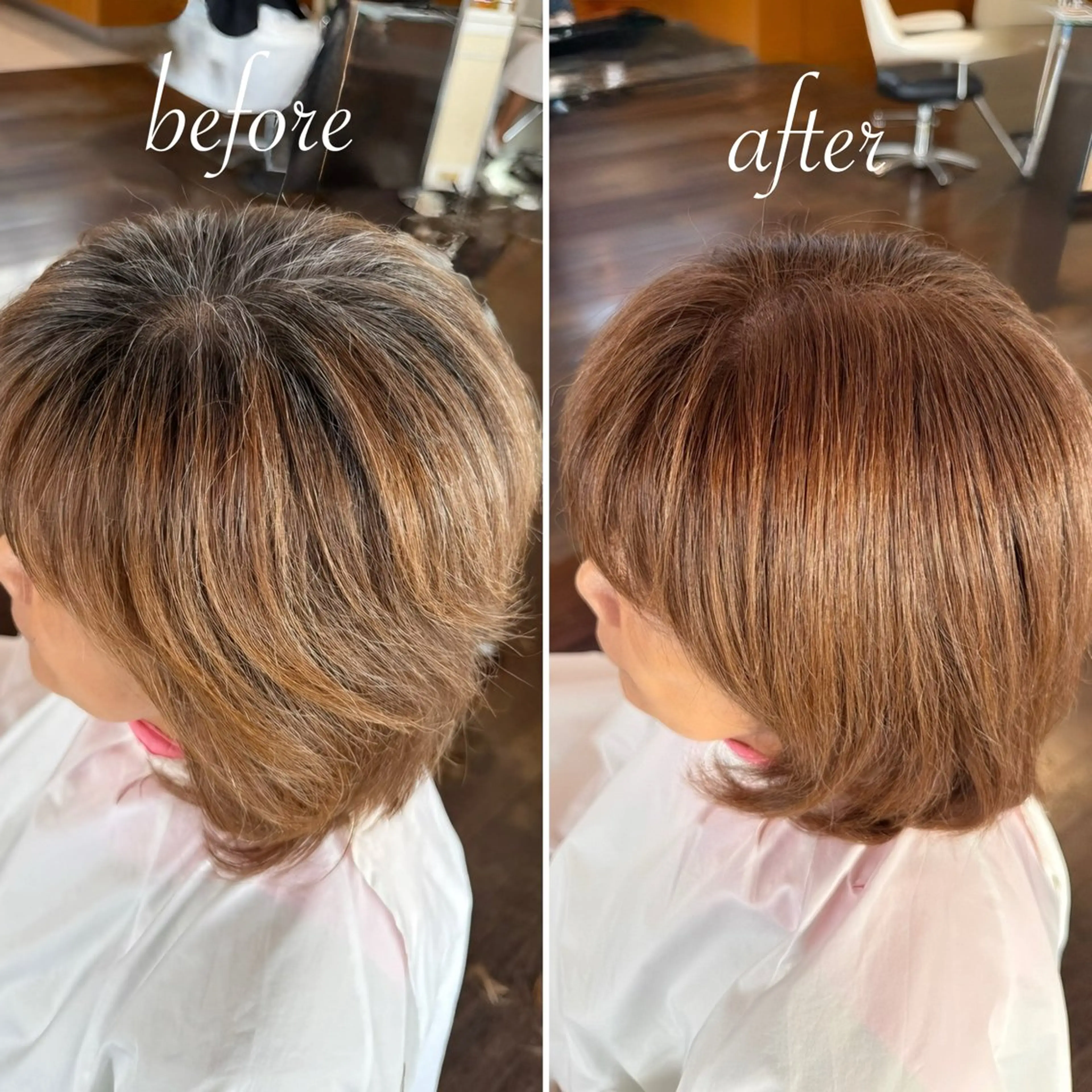 カット+脱白髪染め艶カラー+トリートメントorヘッドスパの写真