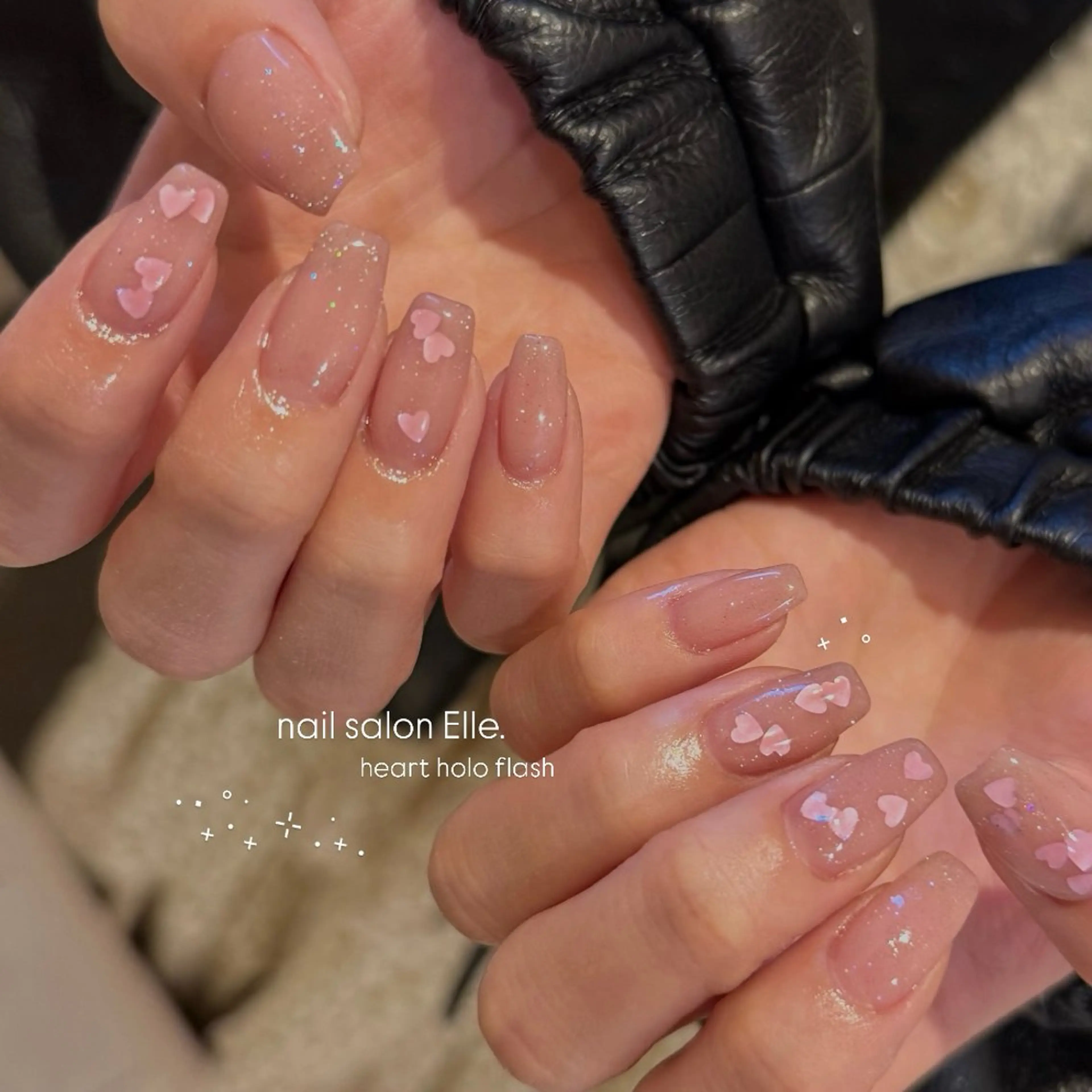 ネイル ハート キラキラネイル ピンク 春ネイル Elle. HINATAのネイルデザイン