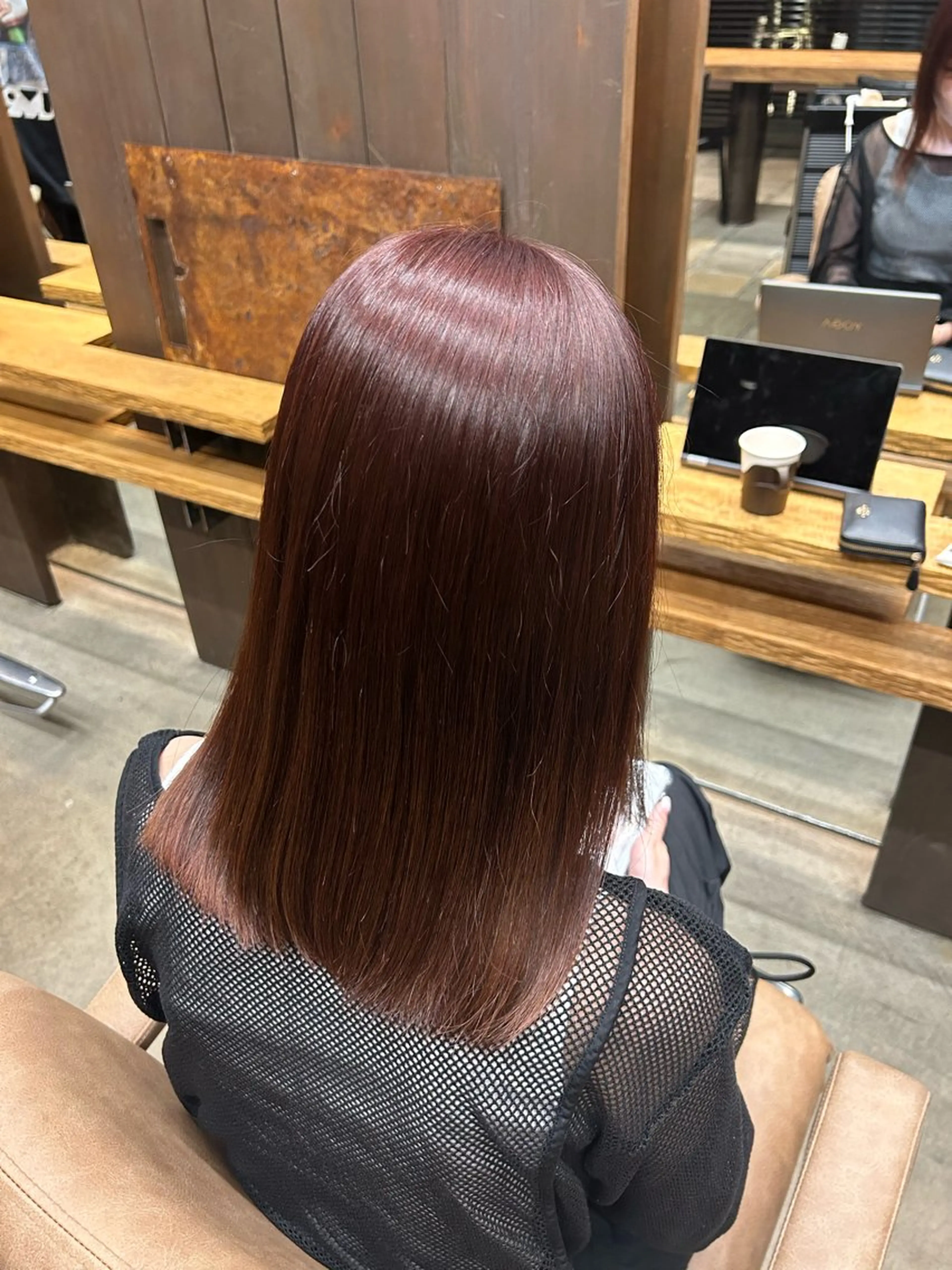 セミロング カラー ラベンダーカラー ピンクカラー ピンクラベンダー 畑中 希望のヘアスタイル