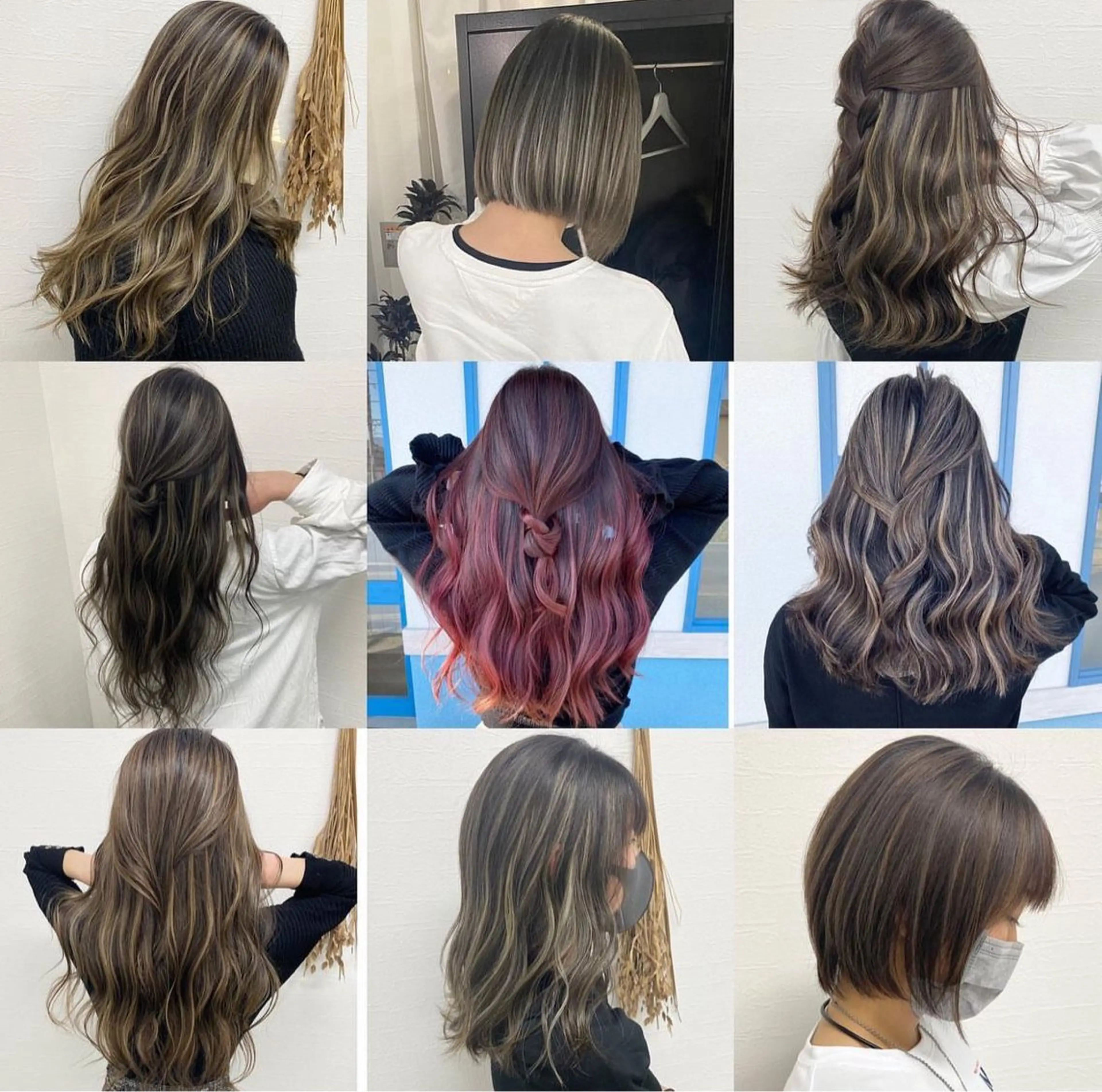 セミロング カラー ハイライトカラー ハイライト 森本 笑のヘアスタイル