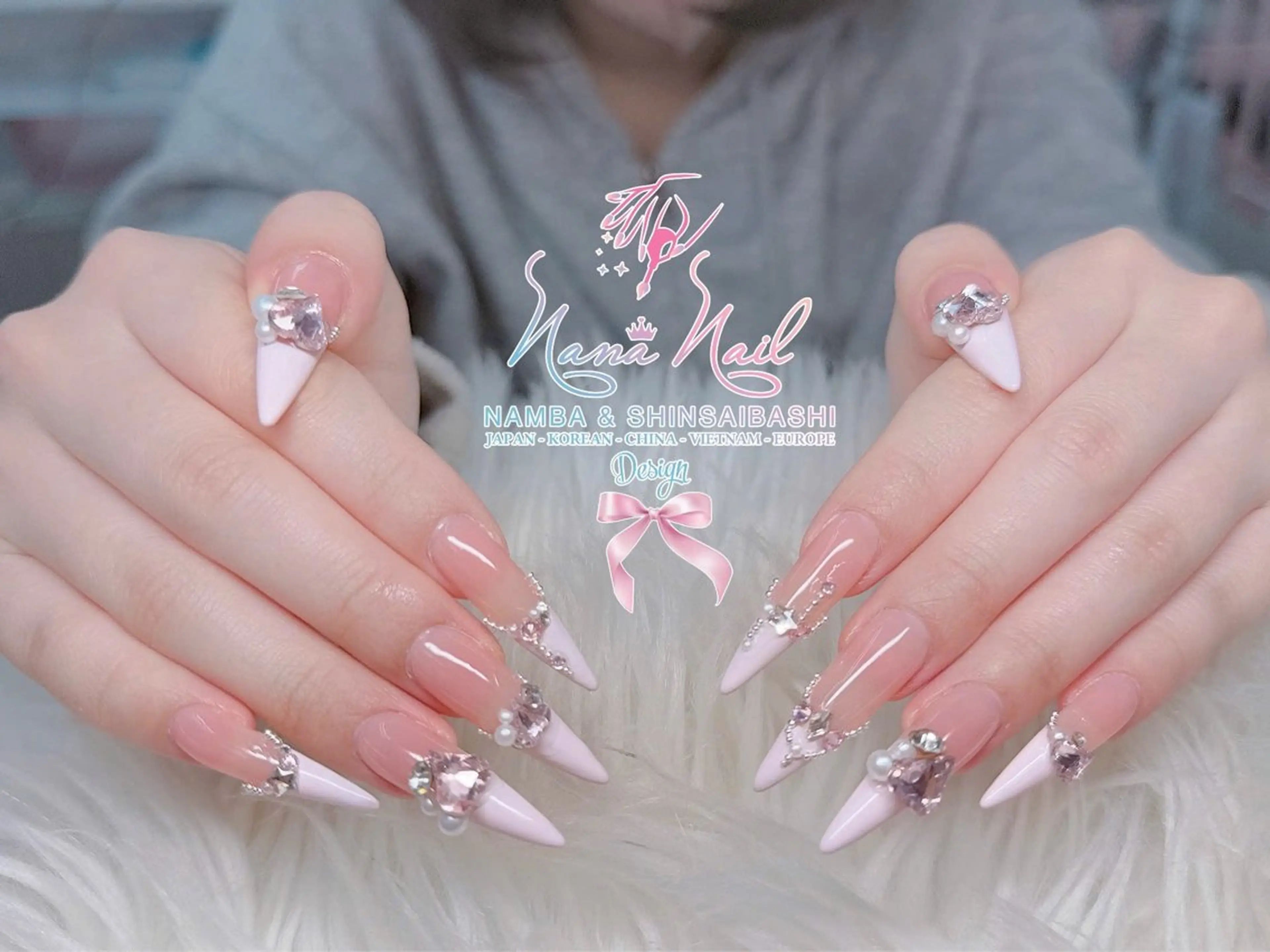 ネイル チークネイル 桜ネイル フラッシュネイル フットネイル ジェルネイル ハンドネイル リナネイル アメ村心斎橋店のネイルデザイン