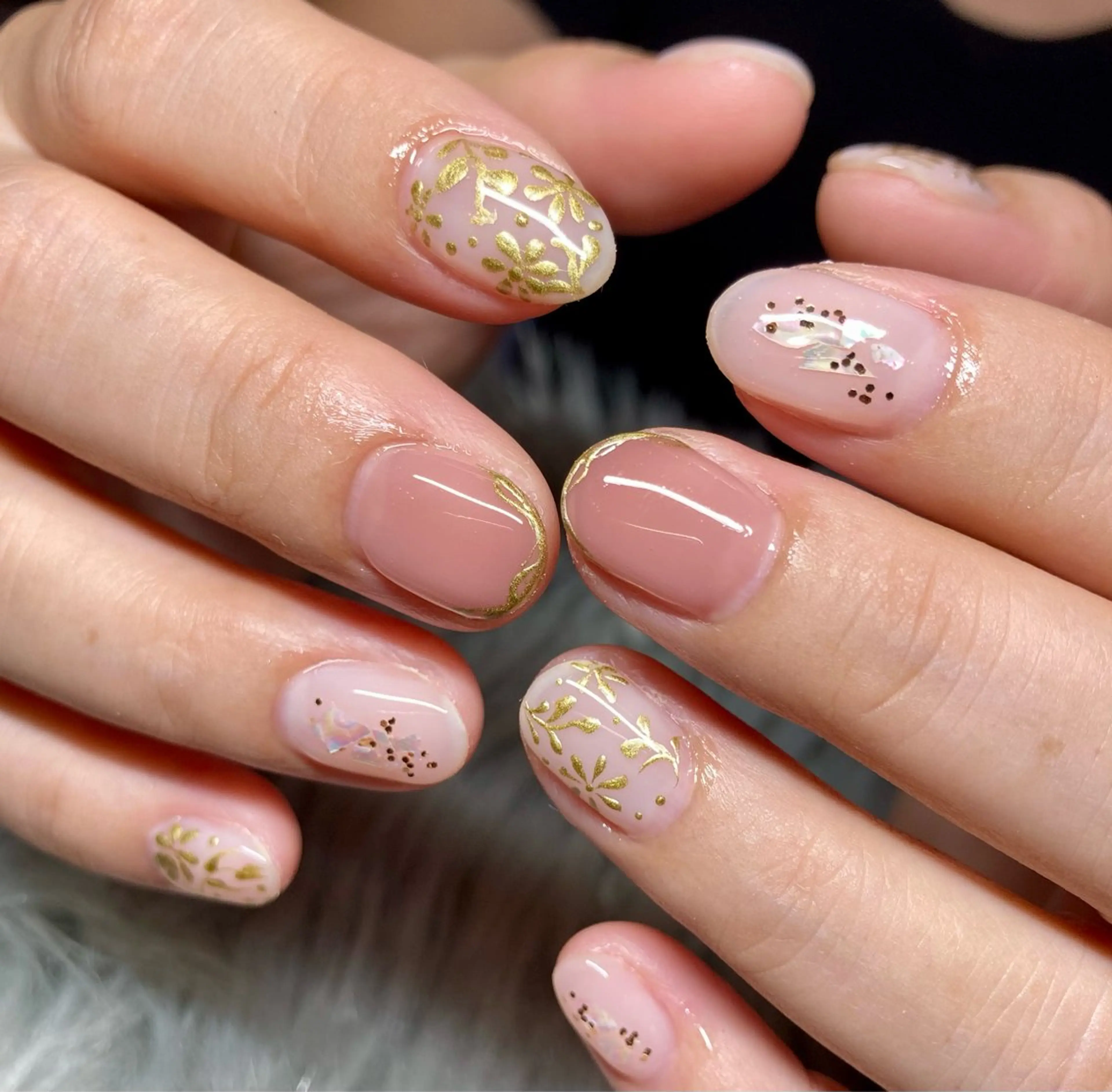 ネイル ジェルネイル 持ち込み オフィスネイル パラジェル ショートネイル salon 喜’s casaのネイルデザイン