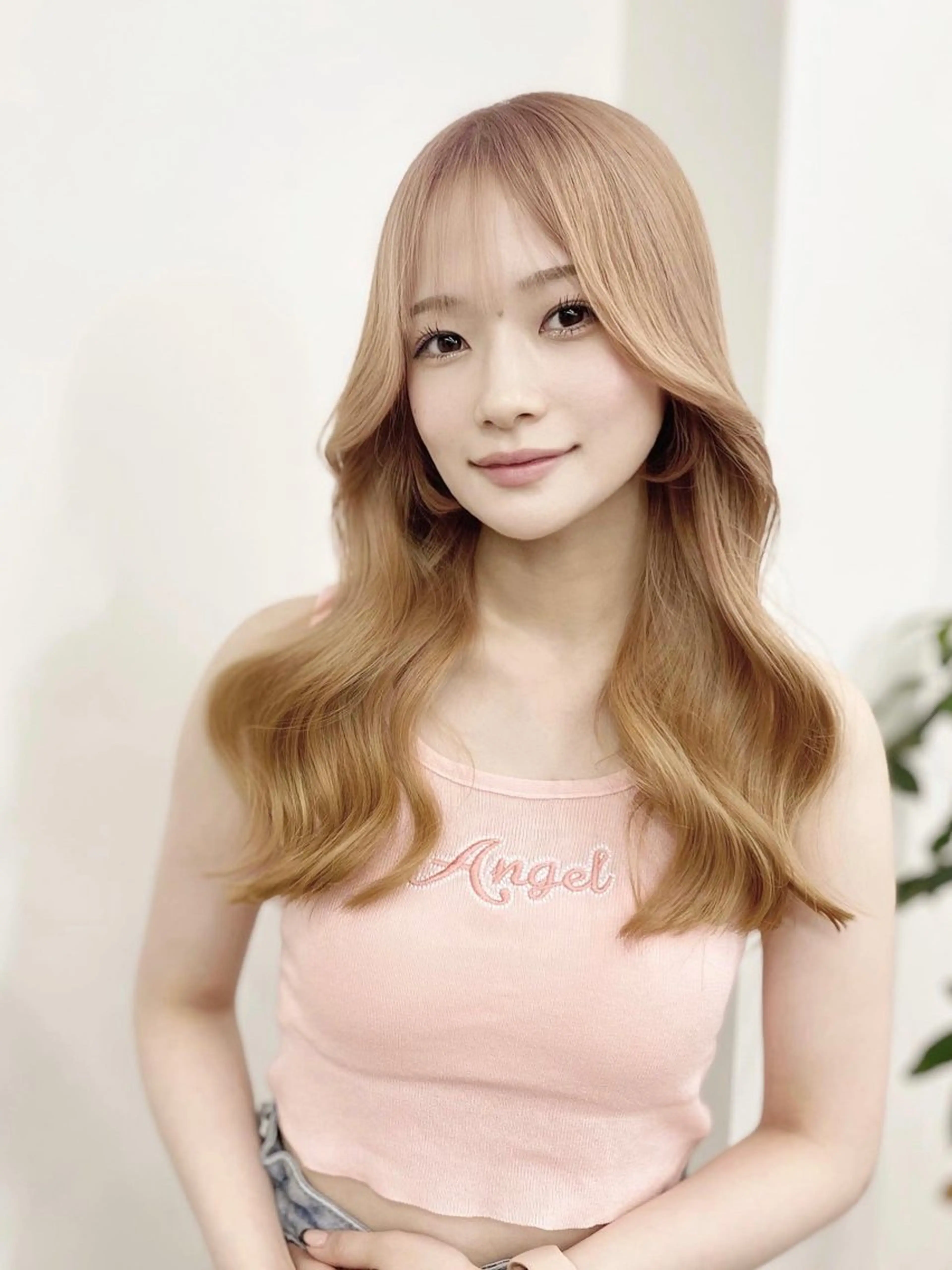 ロング カラー カット ヘアカラー トリートメント 韓国風×透明感カラー 髪質改善オタベシンヤのヘアスタイル