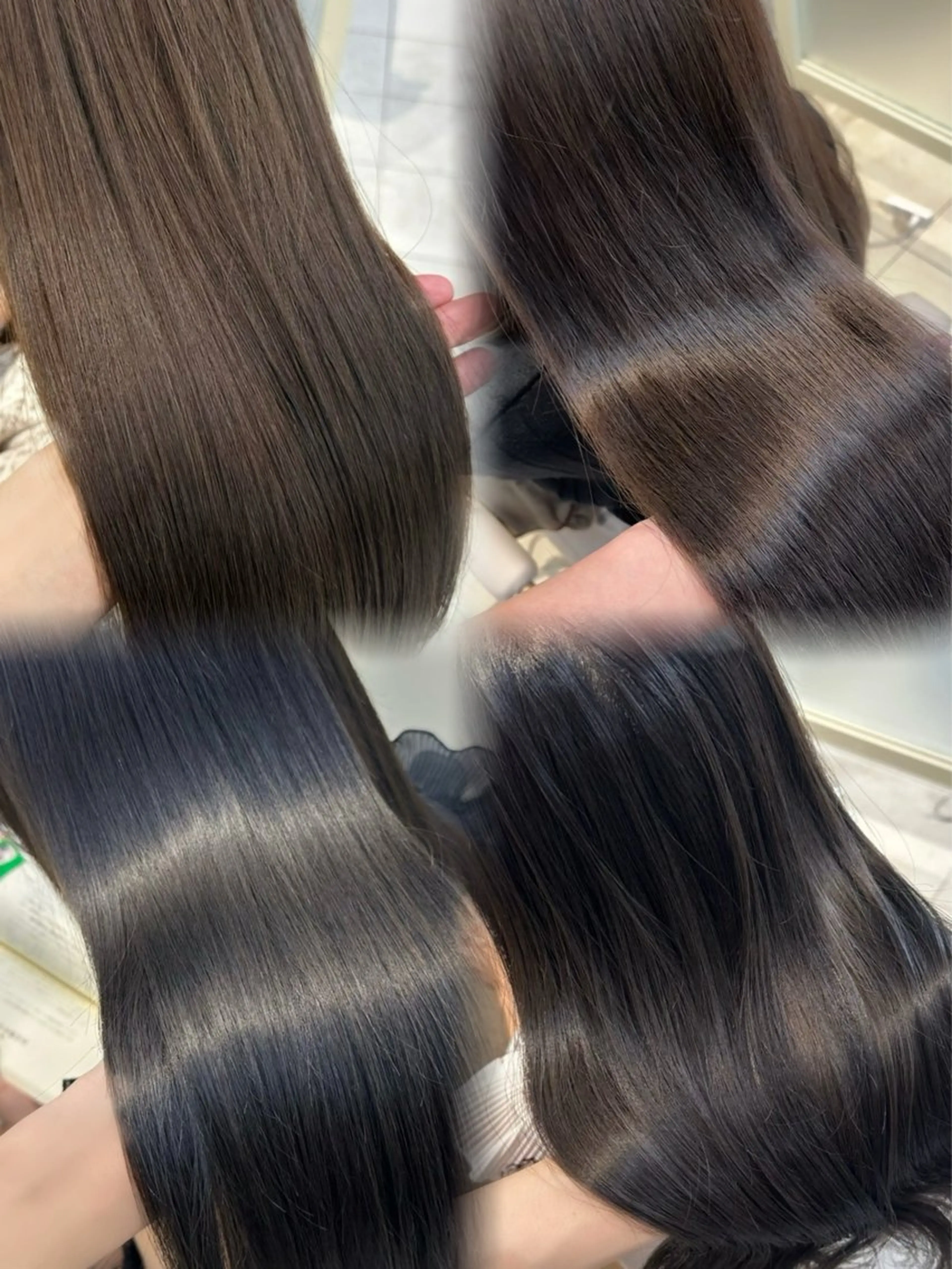 セミロング カラー カット ヘアカラー トリートメント かなこ／重めレイヤー ／透明感カラーのヘアスタイル