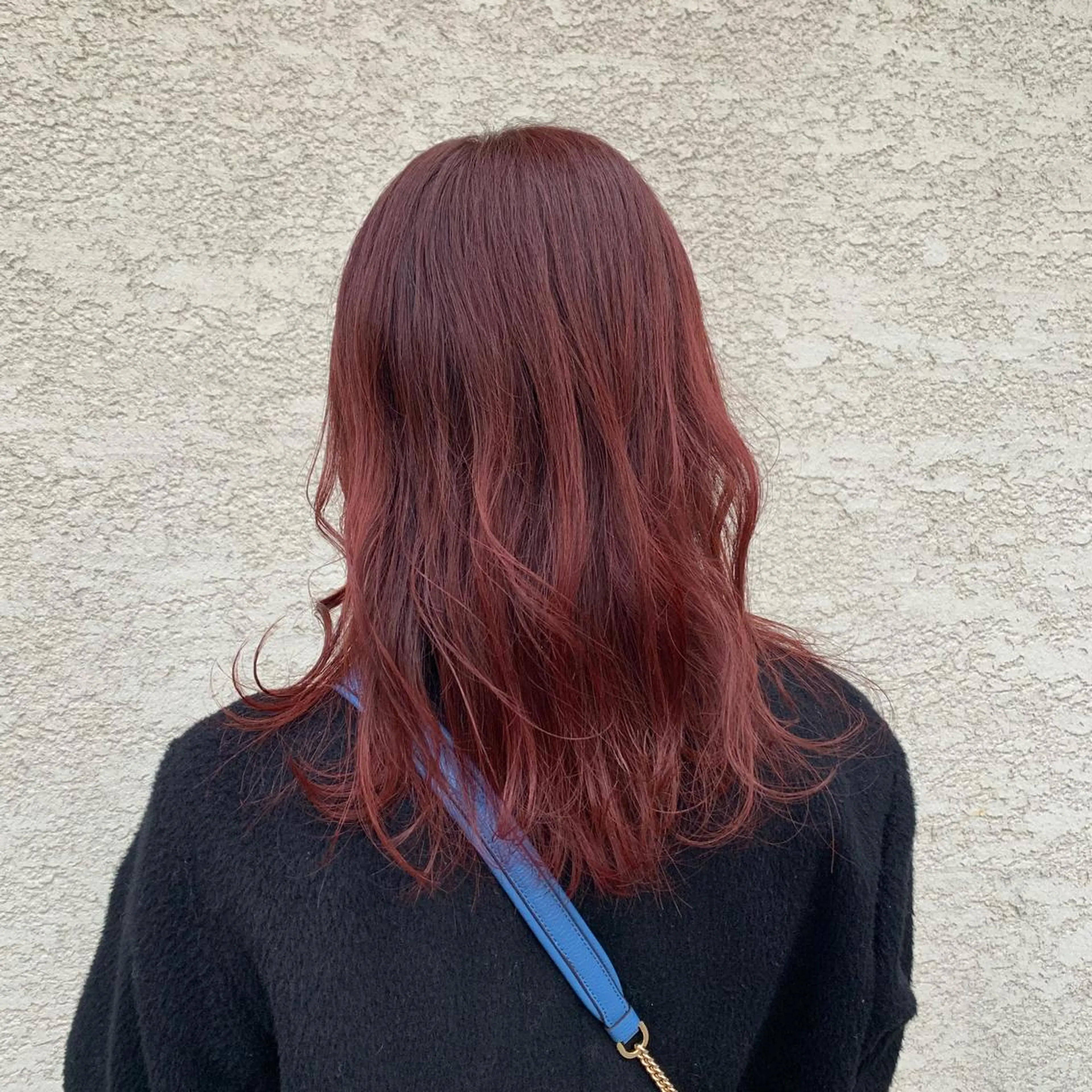 セミロング カラー ヘアアレンジ レッドカラー オルチャンヘア 韓国×巻ける髪質改善 💍maki💍のヘアスタイル