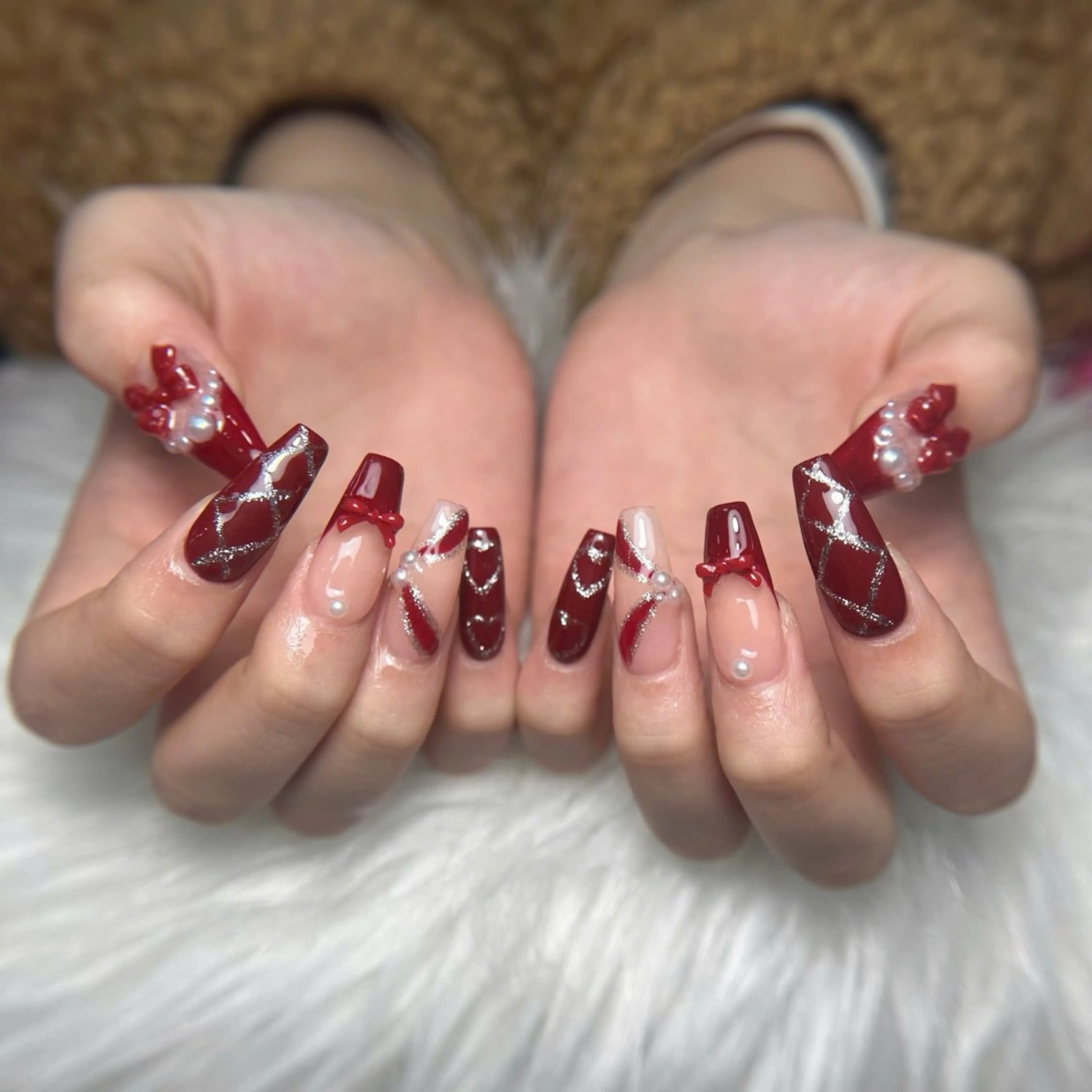 ネイル オーロラネイル 長さ出し フラッシュネイル フレンチネイル ジェルネイル Michi Nail Staffのネイルデザイン