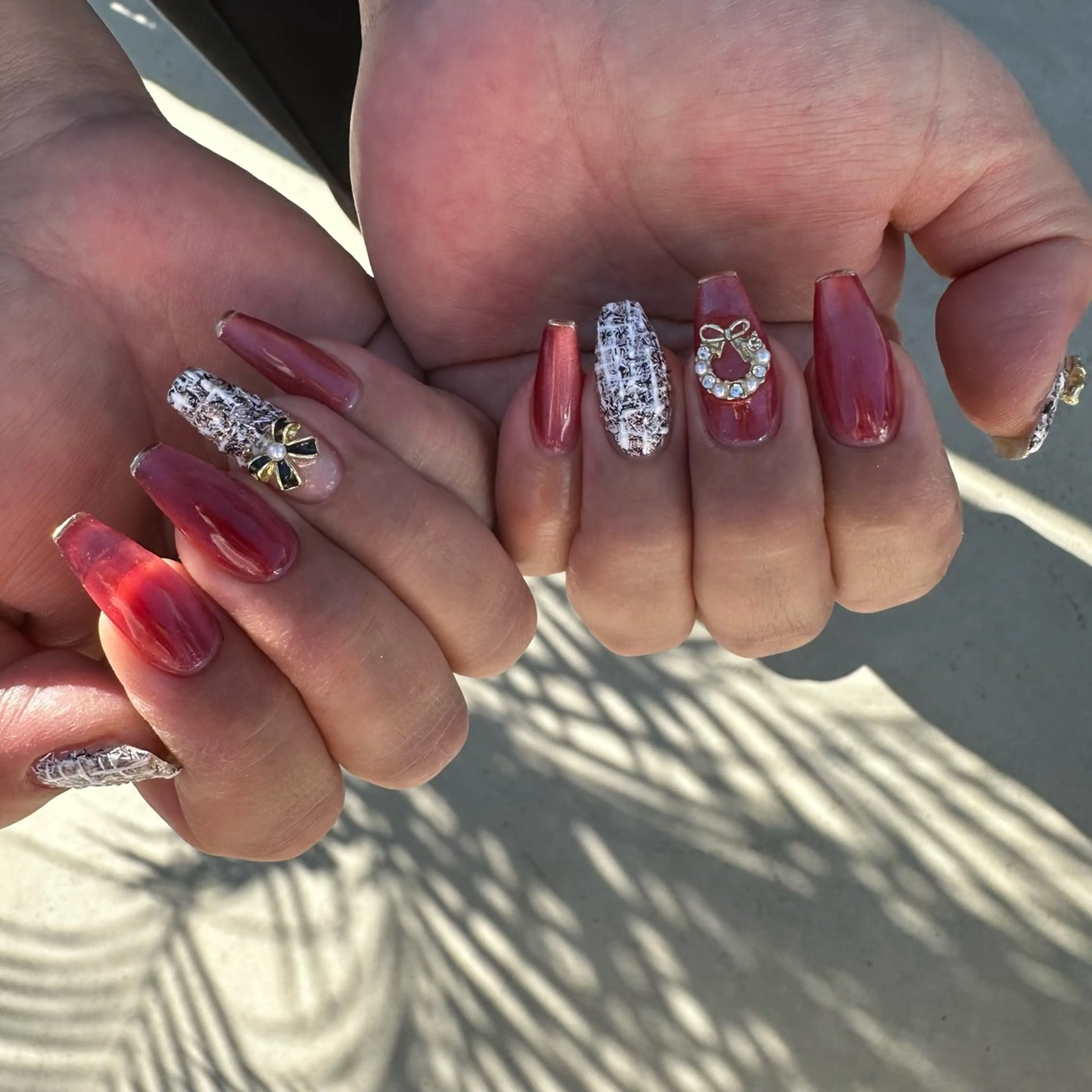 ネイル マグネットネイル ツイードネイル megu_ kanoanailのネイルデザイン