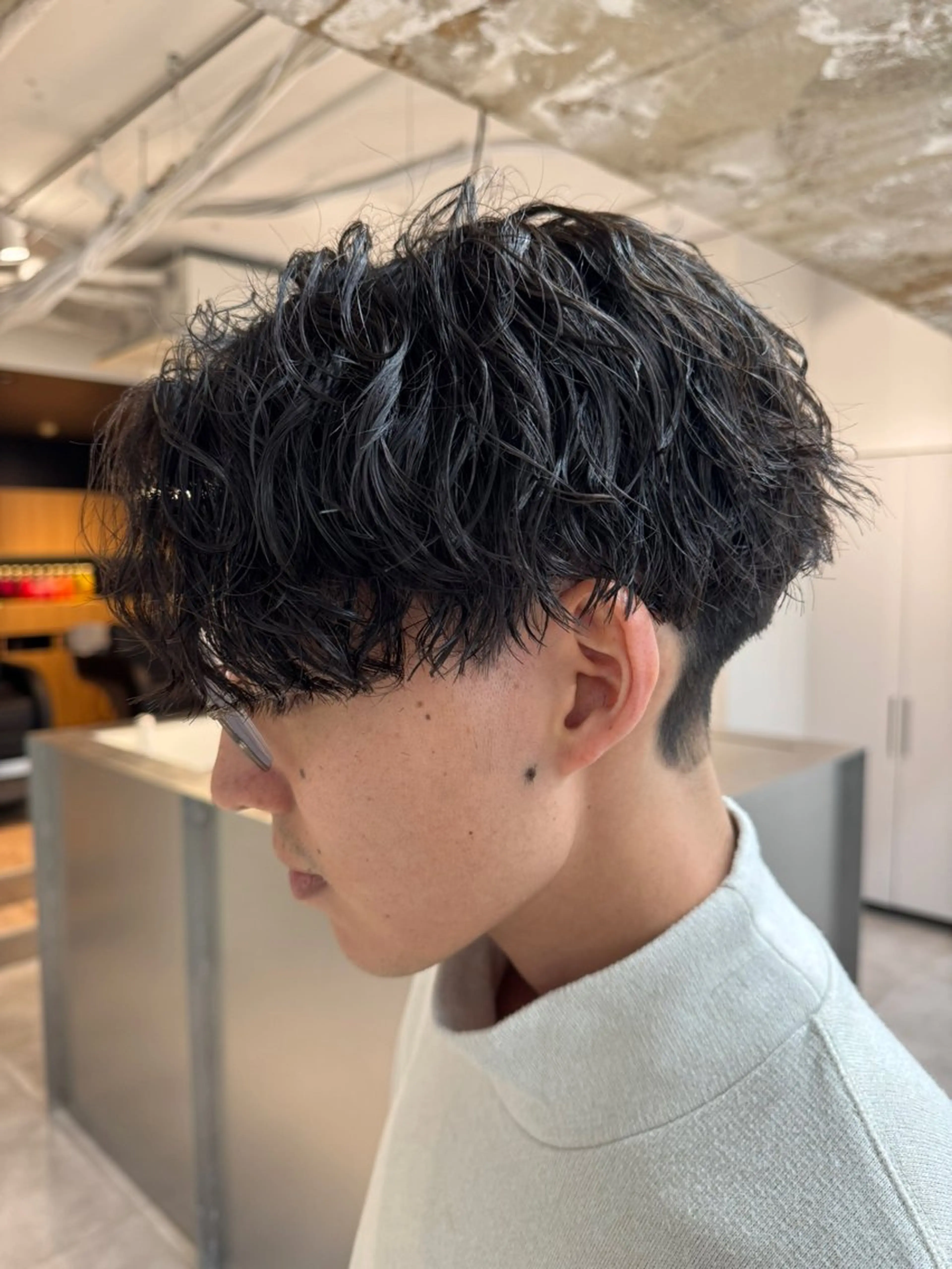 パーマ メンズ センターパート カット パーマ 大宮メンズ特化/パー マ職人/小川藍人のヘアスタイル