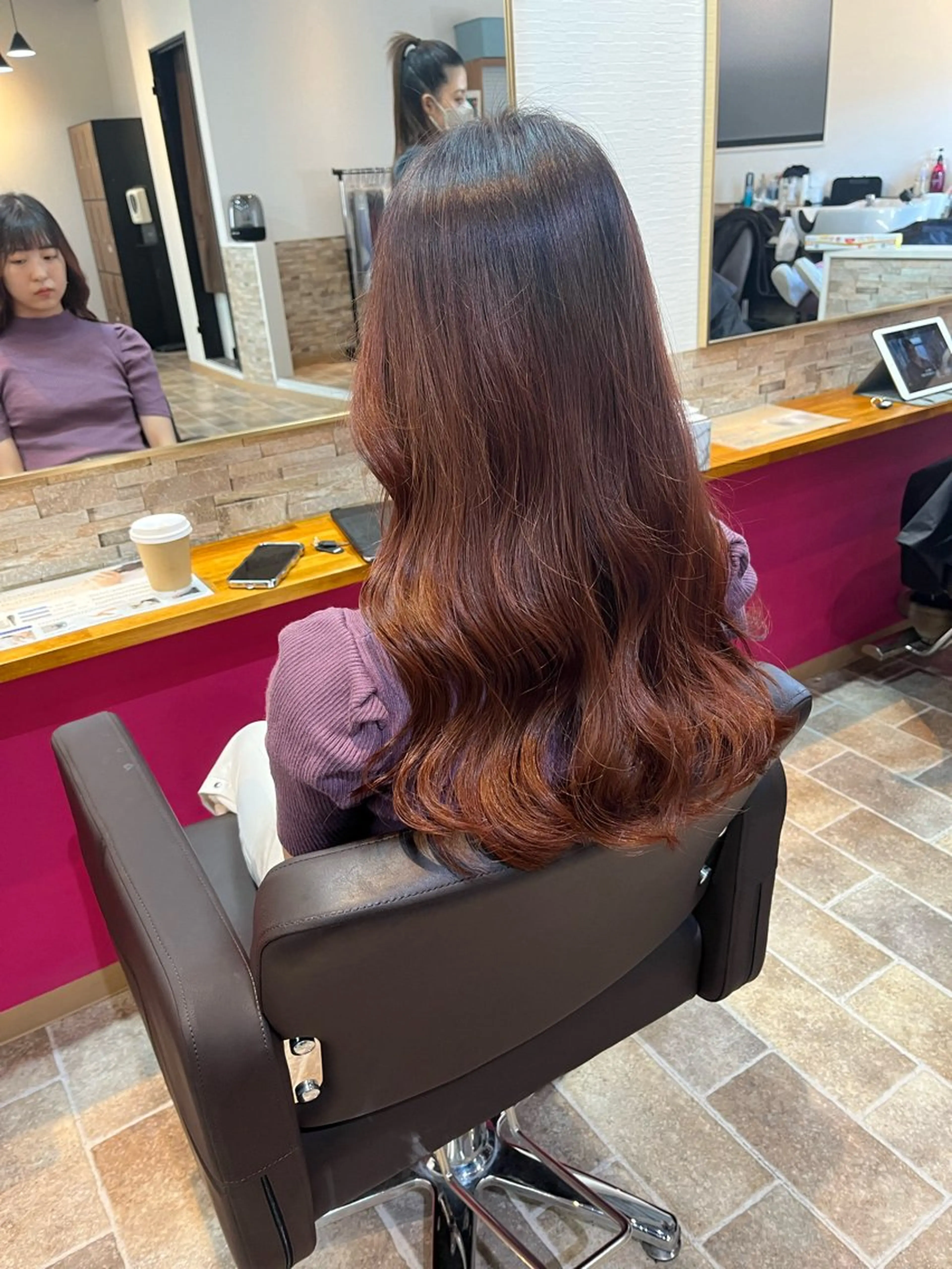 ロング カラー ヘアカラー&縮毛矯正 STAR☆RIVERのヘアスタイル