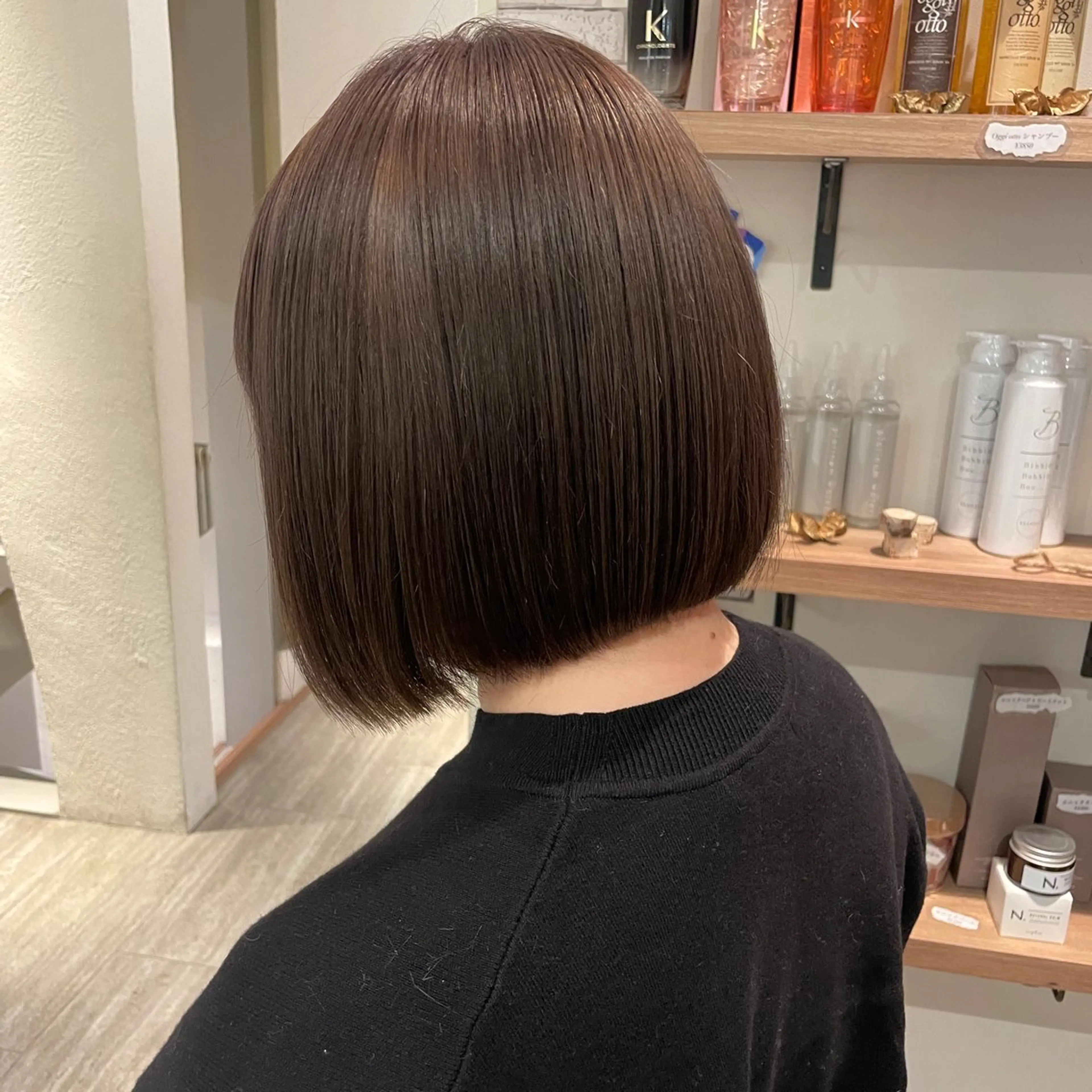 ミディアム カラー ブラウンカラー 透明感カラー イルミナカラー ナチュラルブラウン ボブ カット ヘアカラー レディースモデル 募集中/吉川賢心のヘアスタイル