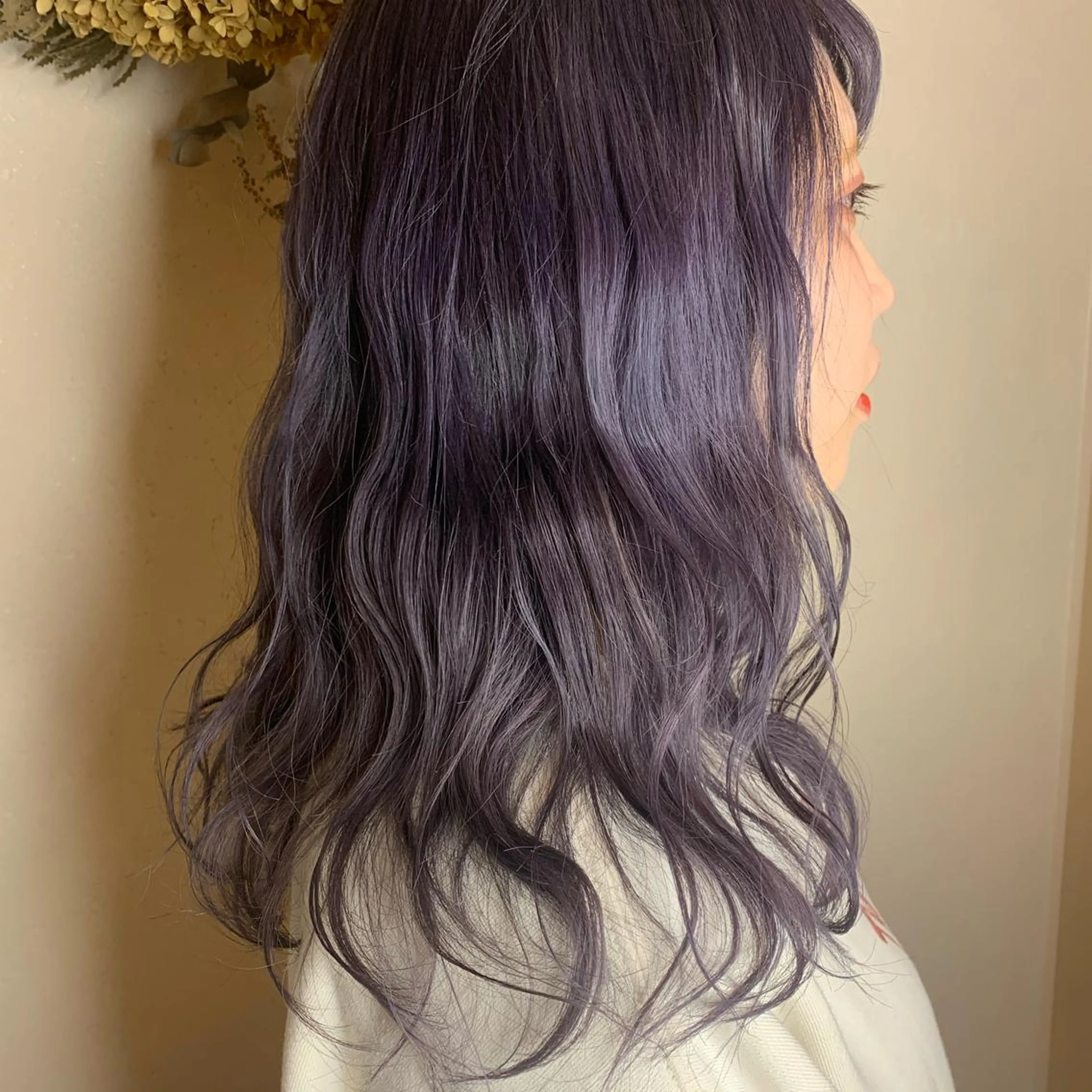 セミロング カラー グレージュ ラベンダーカラー ラベンダーグレージュ ラベンダーグレー Blue 髪質改善 💎松藤 莉奈のヘアスタイル