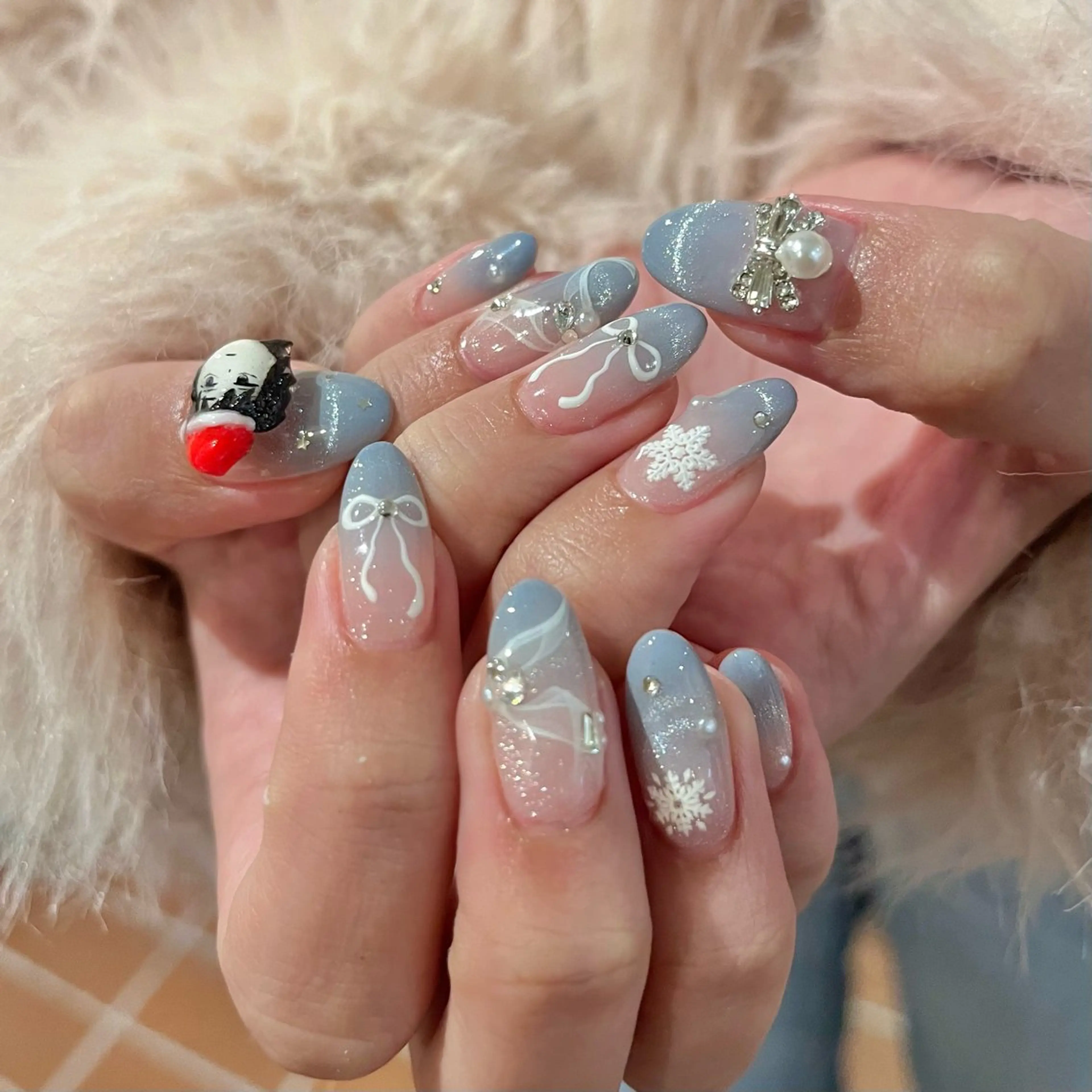 ネイル ブルー ハンドネイル ballie／小野原 なつみのネイルデザイン