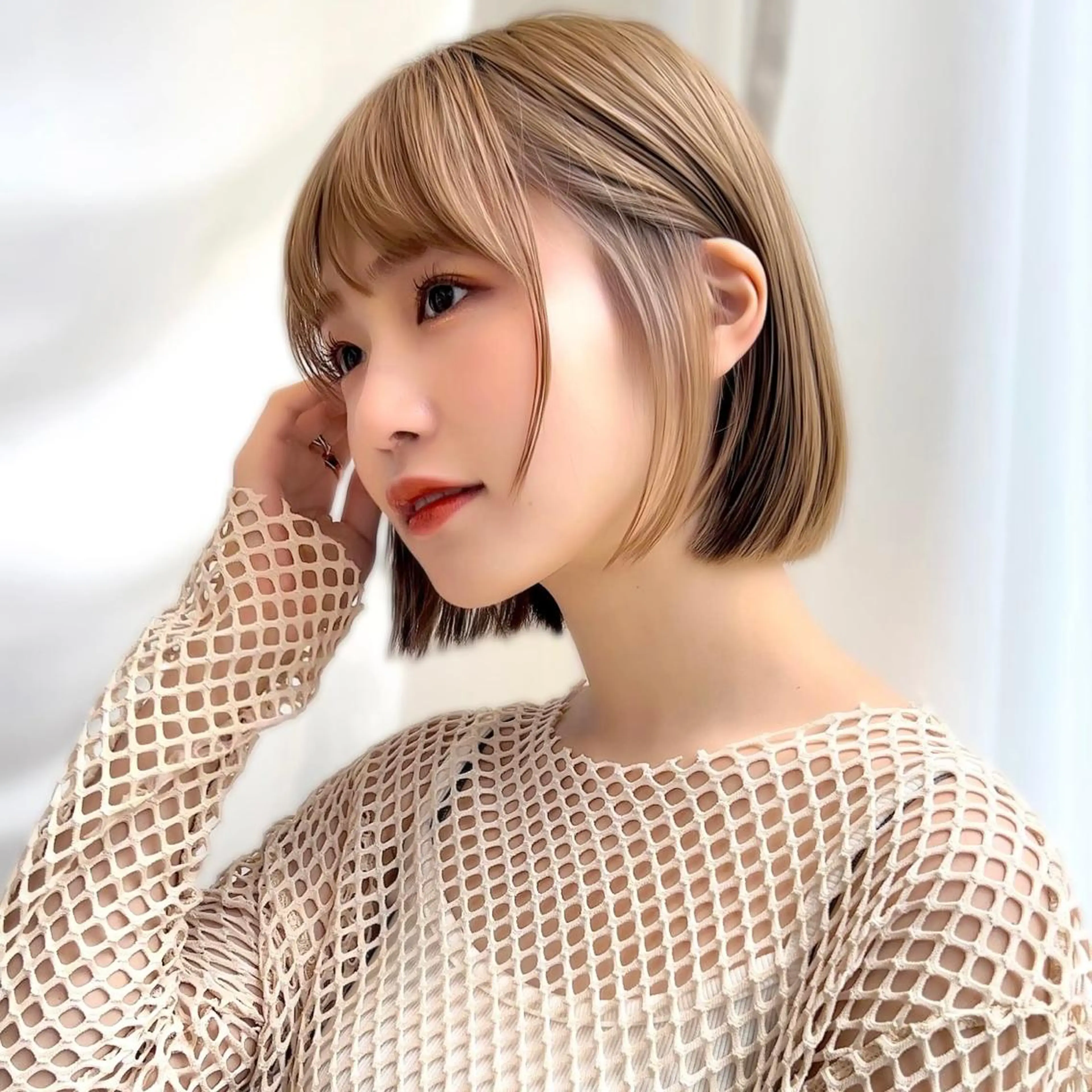 ショート カラー パーマ ヘアアレンジ ベージュカラー ブリーチ ケアブリーチ 透明感カラー ダブルカラー レイヤーカット/ボブ /縮毛矯正✨大輝のヘアスタイル